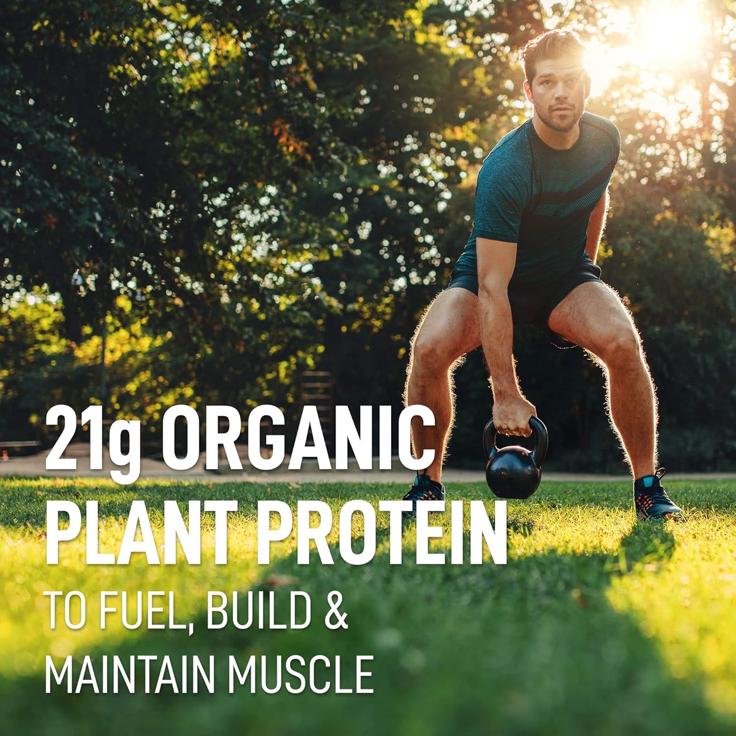 Organic Plant-Based Protein Powder, Chocolate Flavor - Vegan, USDA Certified, Soy-Free, Gluten-Free, Dairy-Free, Non-GMO - 21g Protein, 18 Servings, 1.58lb Tub