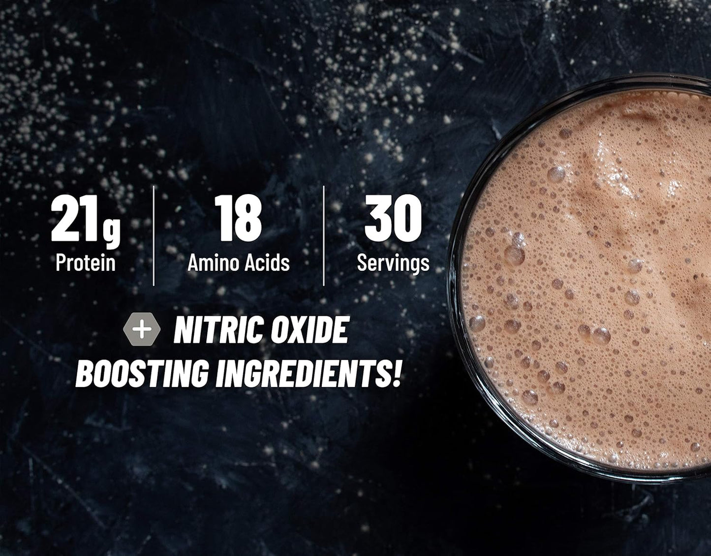 Organic Plant-Based Vegan Protein Powder with Nitric Oxide Boosting Formula - BCAA Amino Acid for Muscle Growth, Performance & Recovery - 30 Servings (Banana)
