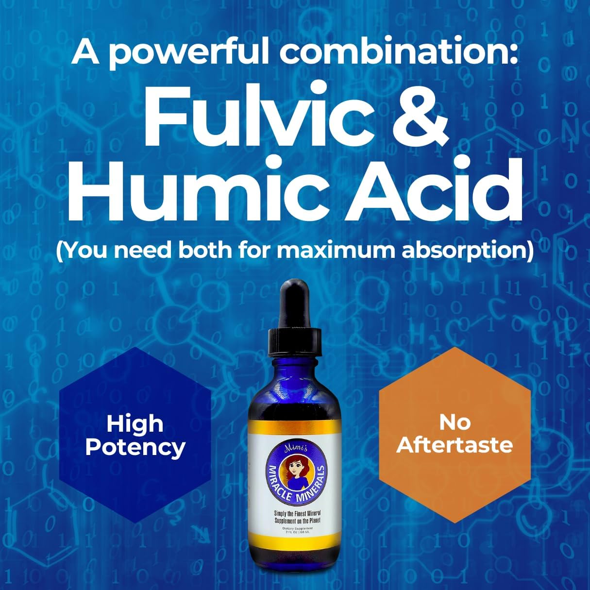 Organic Plant-Derived Fulvic Acid & Humic Acid Mineral Drops Supplement - 70 Ionic Minerals, Liquid Trace Minerals (8 oz Refill)