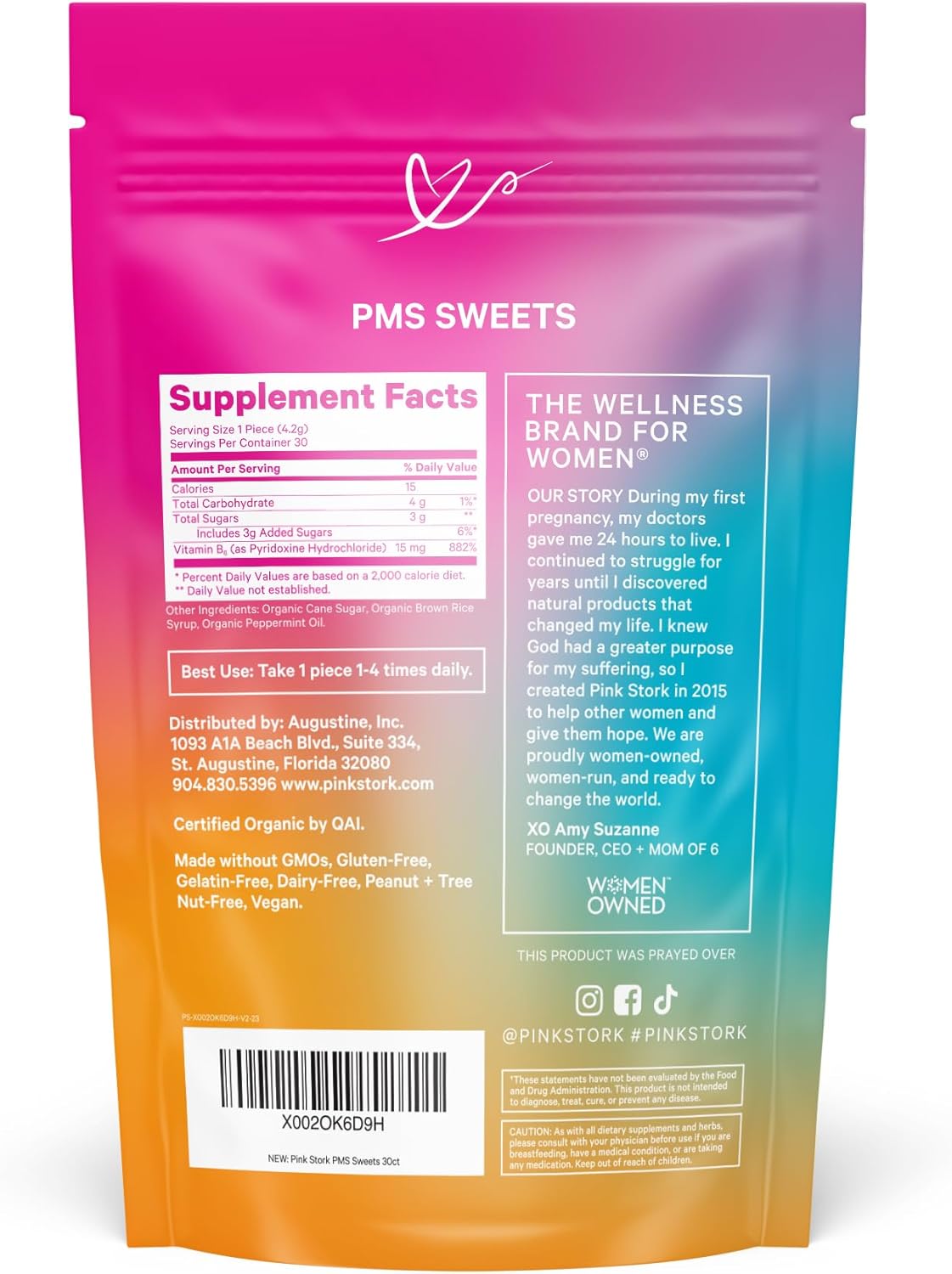 Organic PMS Support Sweets with Vitamin B6 and Peppermint - Natural Relief for Teens and Women - Period, Digestion, Bloating, Mood Swings - 30 Drops