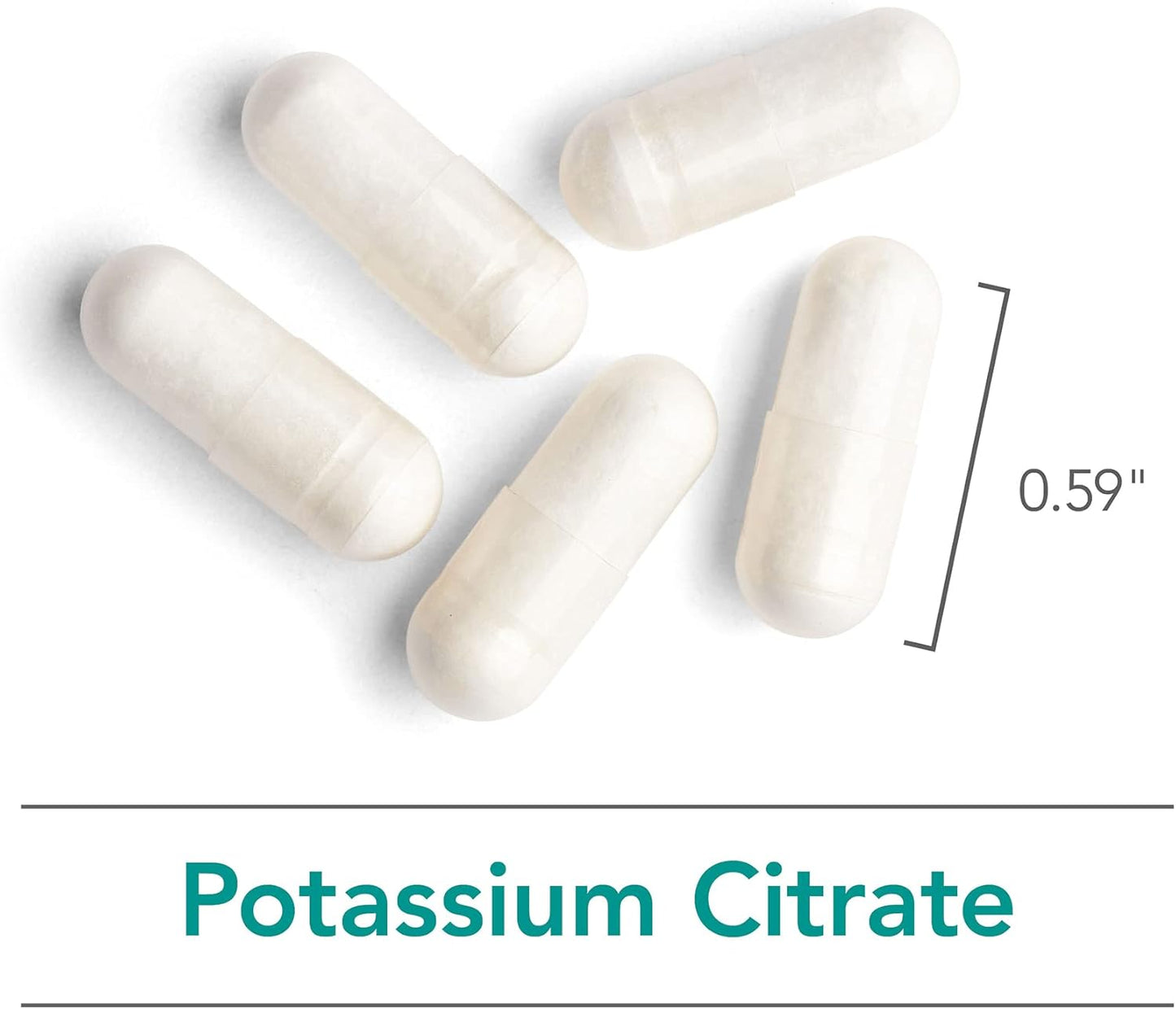 Organic Potassium Citrate Supplement 99mg - Vegetarian Capsules for Men & Women - Pure and Well-Absorbed - 120 Count