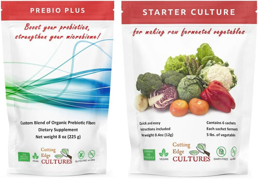 Organic Prebiotic Fiber Powder Blend - Cutting Edge Cultures Prebio Plus Dietary Supplement (8 oz)