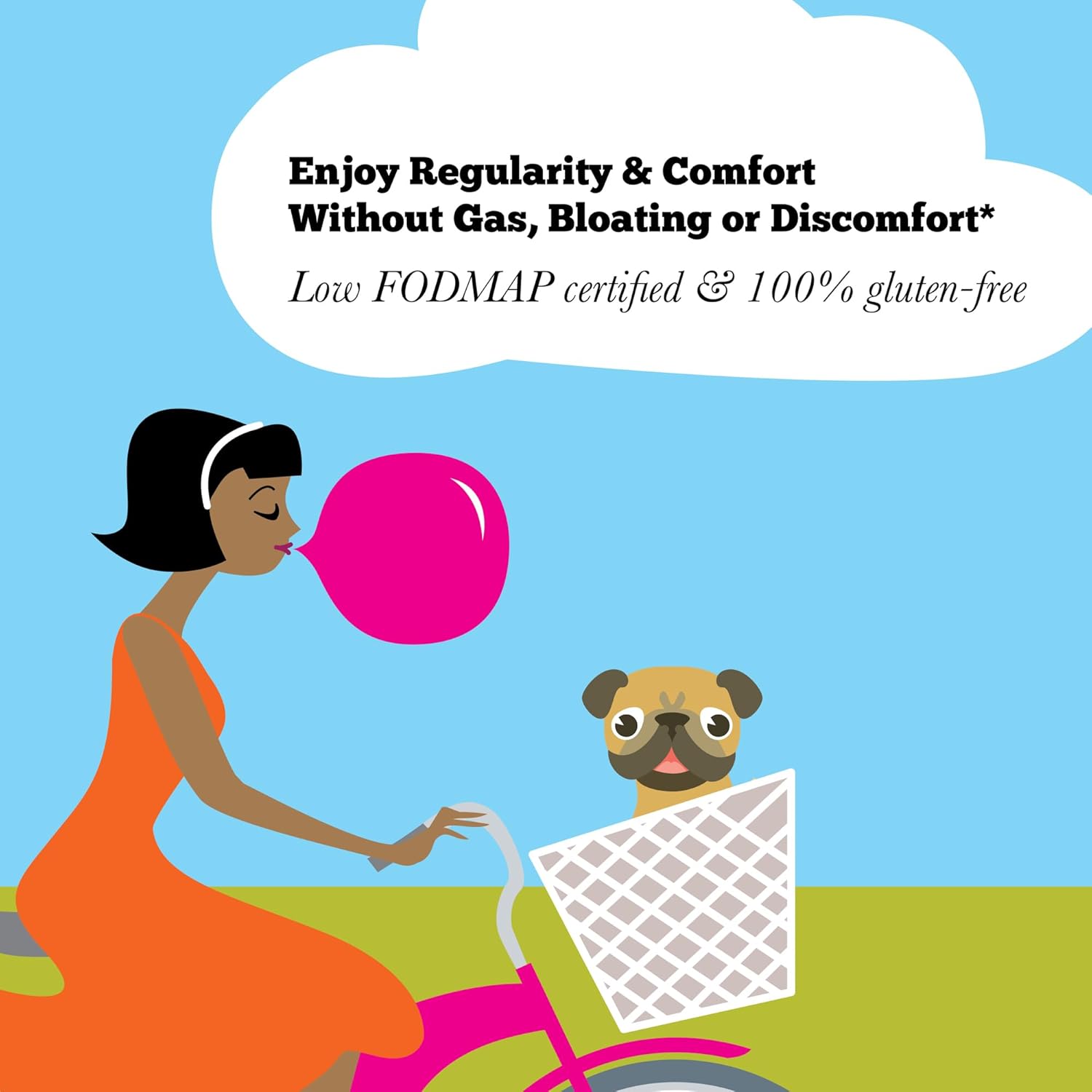 Organic Prebiotic Fiber Supplement for Women - Regular Girl Powder, Low FODMAP, 30 On-The-Go Packets