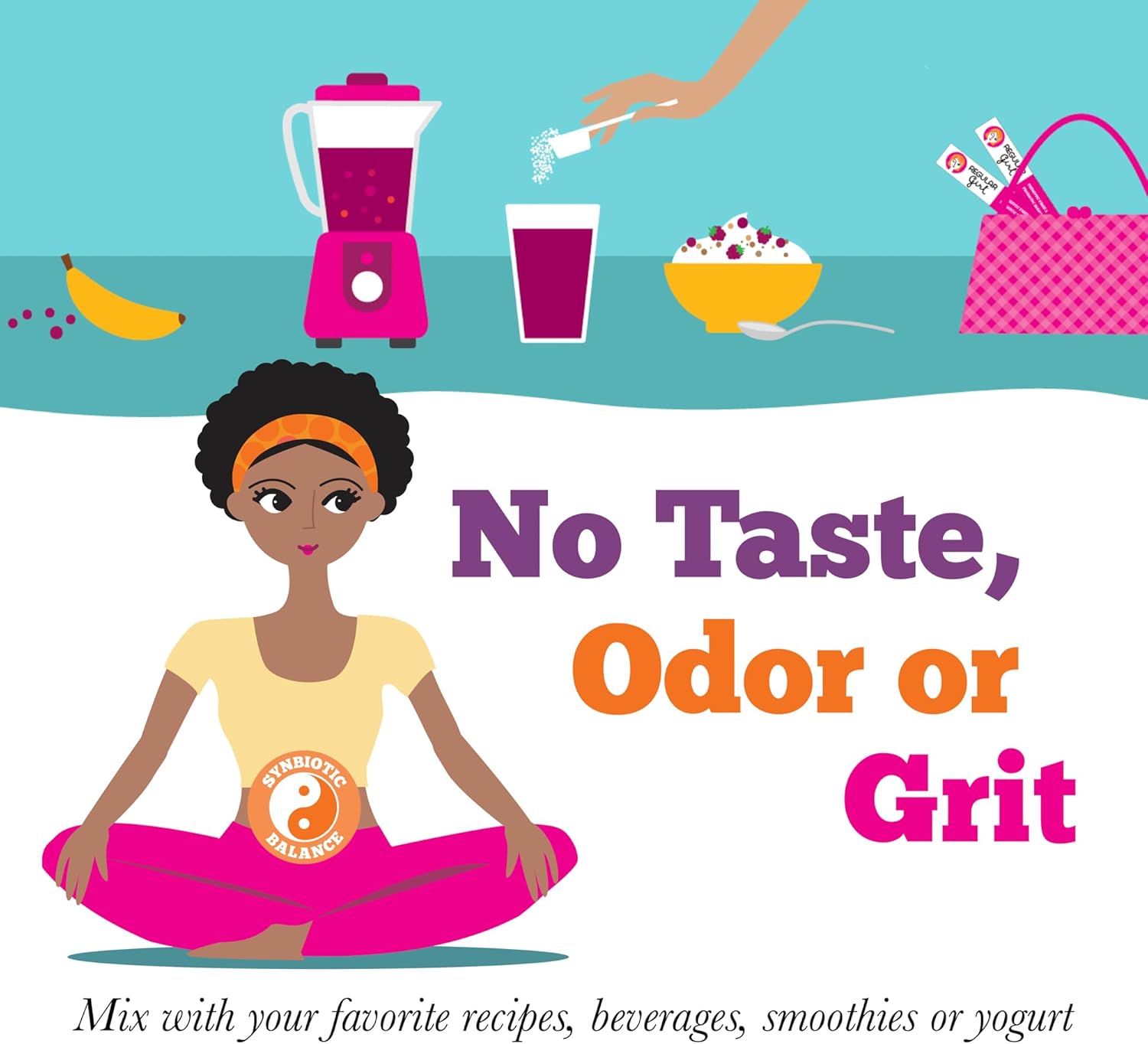 Organic Prebiotic Fiber Supplement for Women - Regular Girl Powder, Low FODMAP, 30 On-The-Go Packets