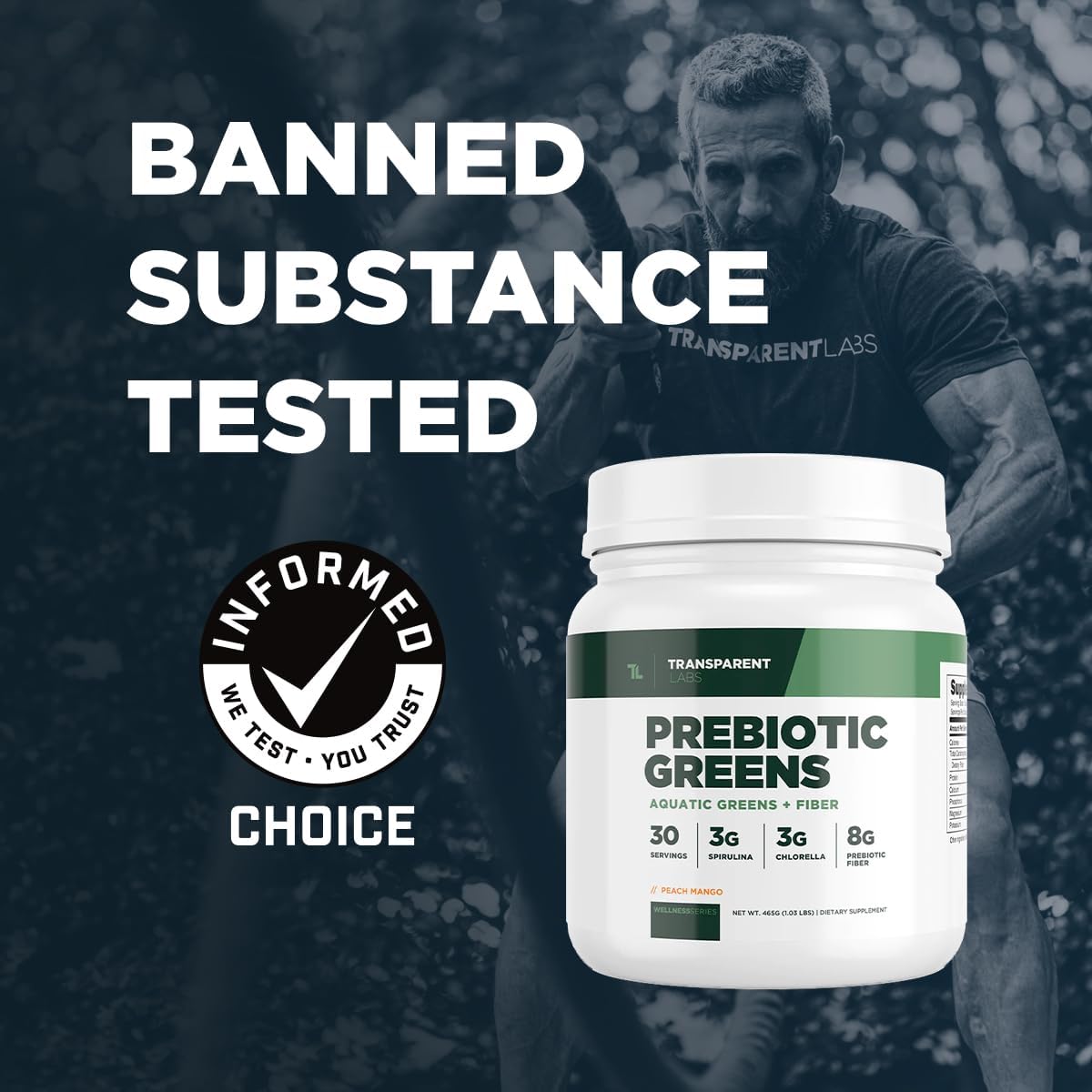 Organic Prebiotic Greens Superfood Powder with Spirulina & Antioxidants - 30 Servings, Unflavored