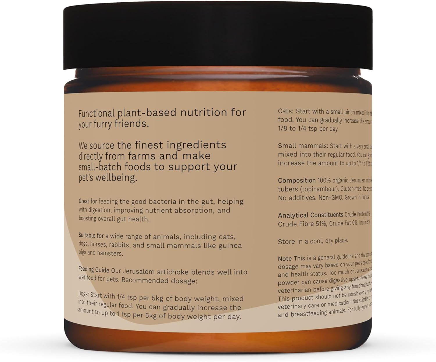 Organic Prebiotic Powder for Dogs and Cats - Supports Gut Health, Immunity - 100% Natural, Additive-Free Pet Nutrition