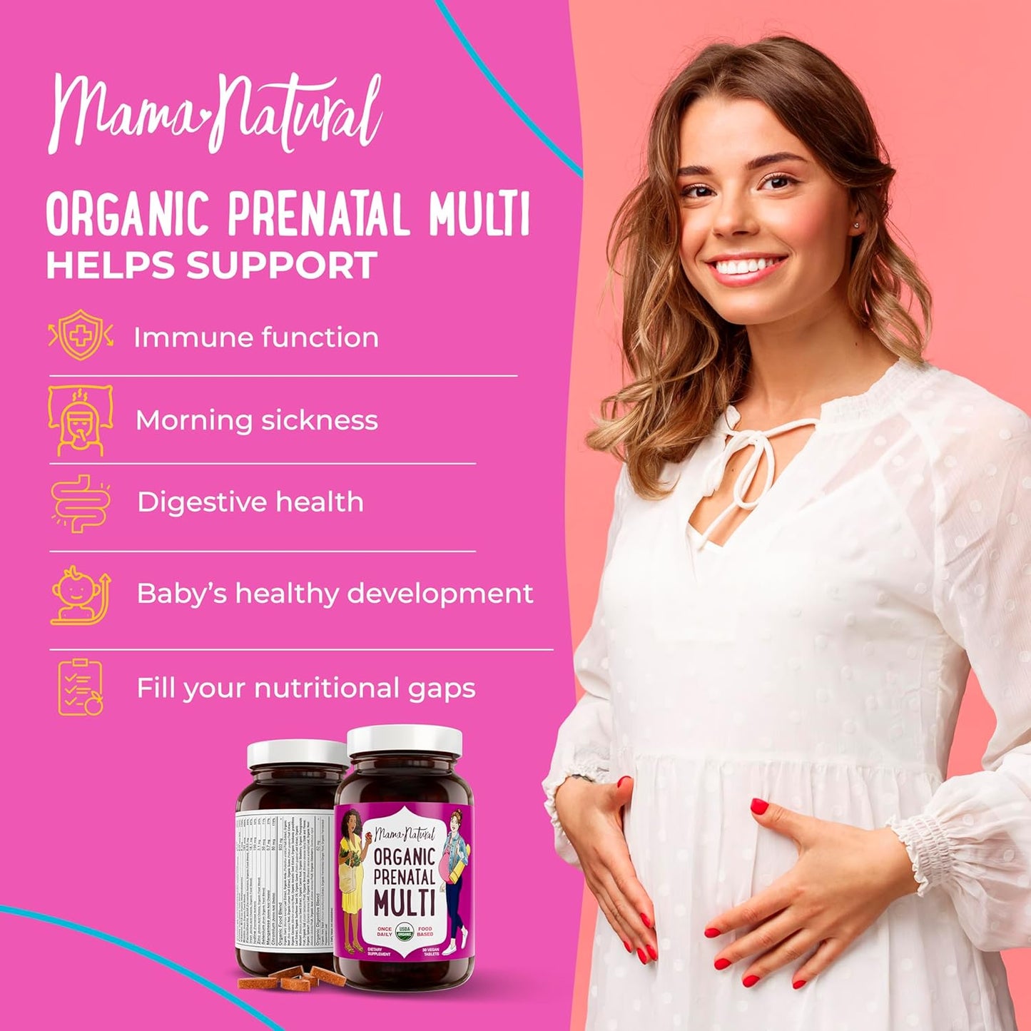 Organic Prenatal Multi & Probiotics Bundle - Essential Nutrition for Women, One a Day Formula, Pregnancy & Postnatal Support