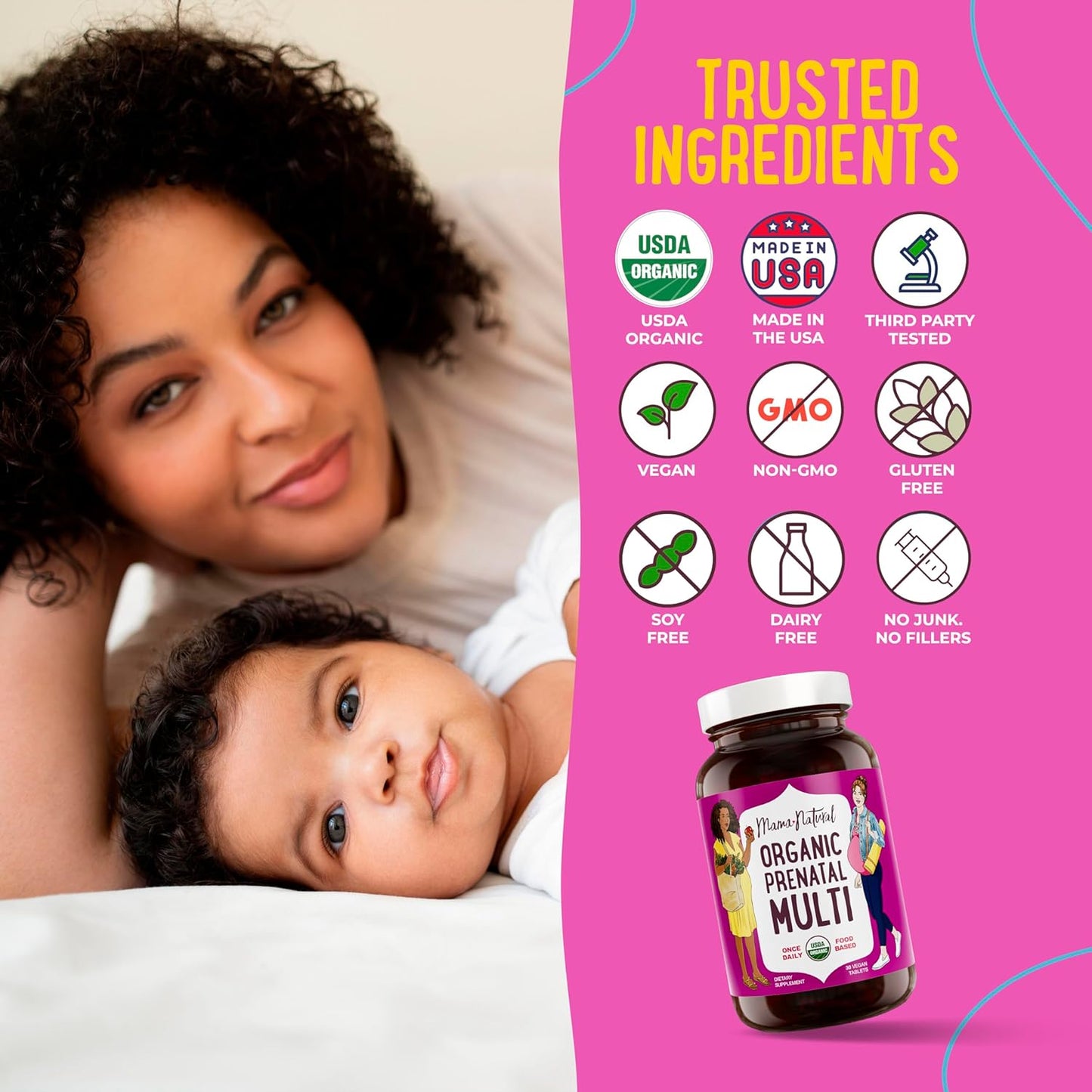 Organic Prenatal Multi & Probiotics Bundle - Essential Nutrition for Women, One a Day Formula, Pregnancy & Postnatal Support