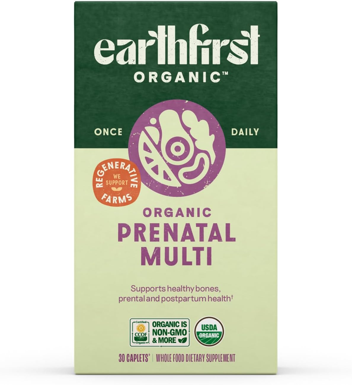 Organic Prenatal Multivitamin for Women - Conception to Breastfeeding - 30 Count