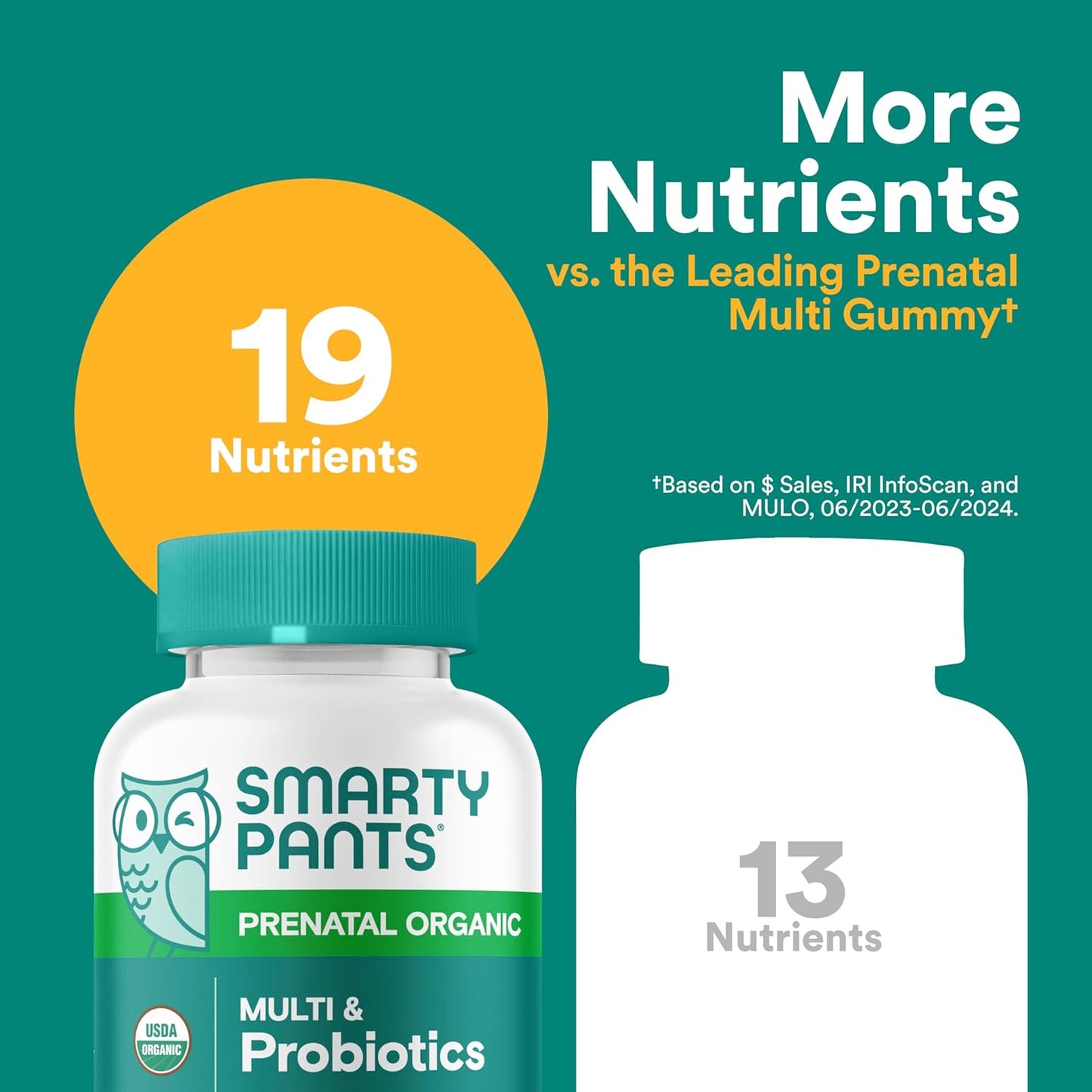 Organic Prenatal Multivitamin Gummies with Probiotics, Omega 3, and Essential Vitamins for Women - 120 Count