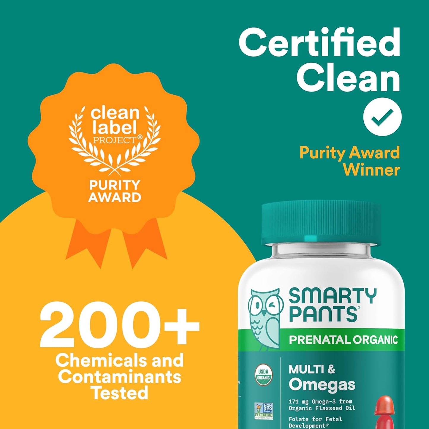 Organic Prenatal Multivitamin Gummies with Probiotics, Omega 3, and Essential Vitamins for Women - 120 Count