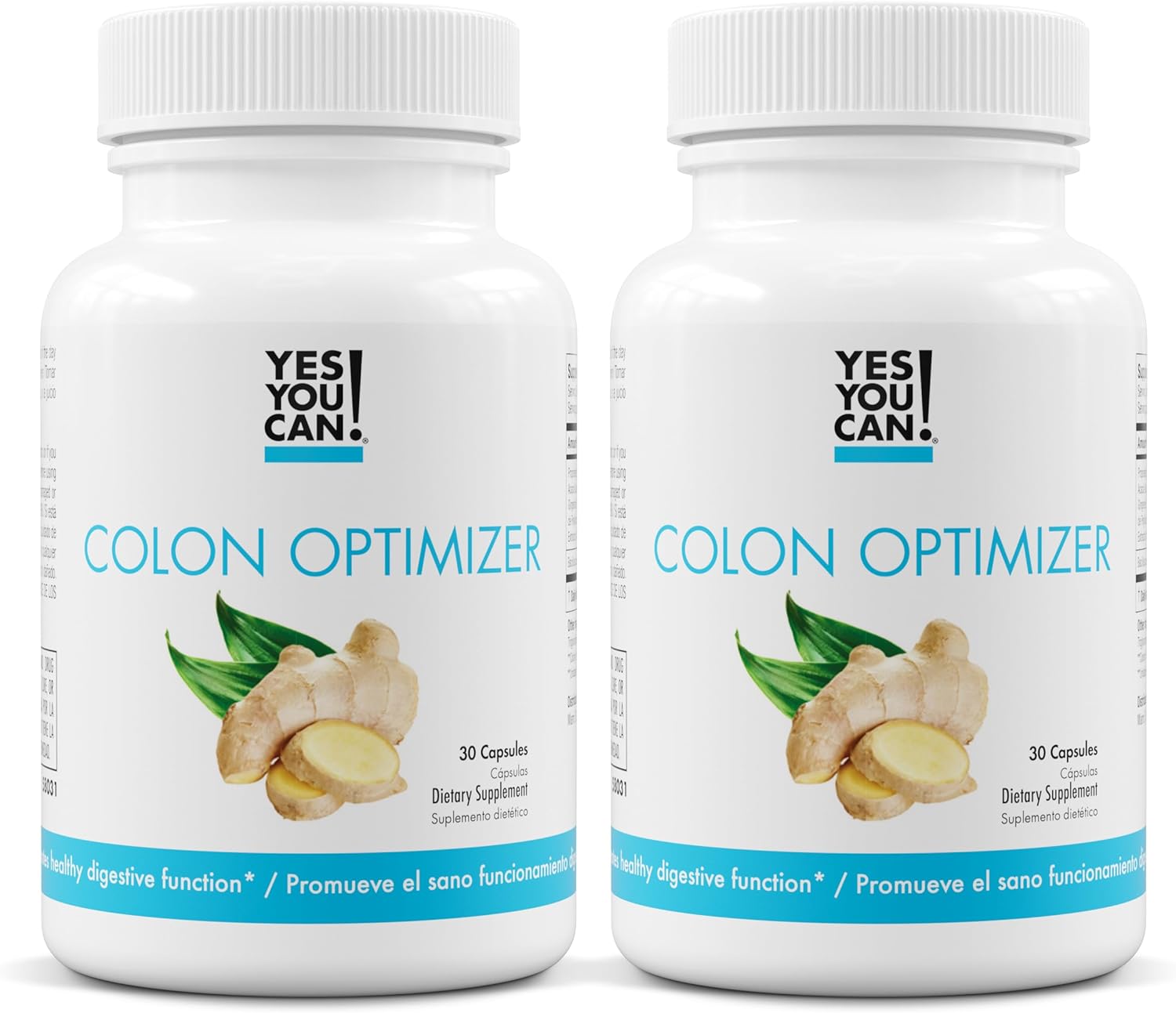 Organic Probiotic Colon Optimizer Supplement with Ginger and Peppermint - Gut Health for Men and Women, Digestive Health Support - 60 Capsules