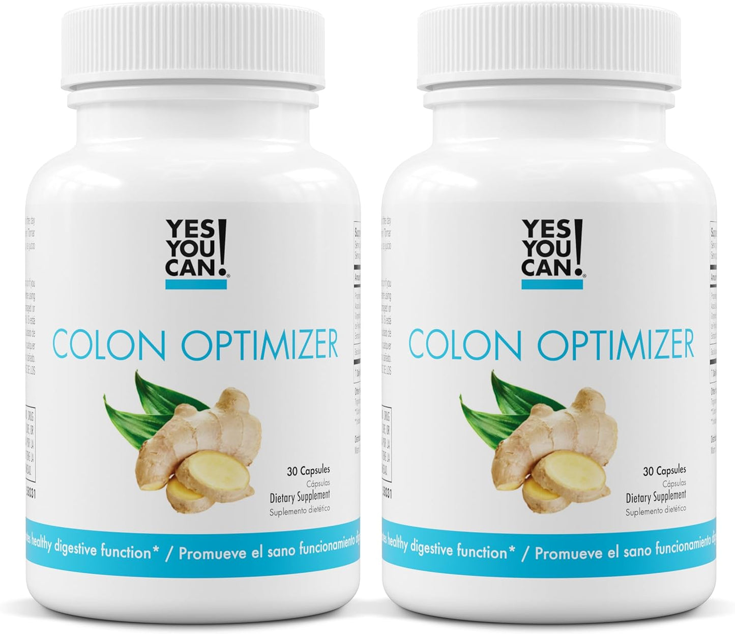 Organic Probiotic Colon Optimizer Supplement with Ginger and Peppermint - Gut Health for Men and Women, Digestive Health Support - 60 Capsules