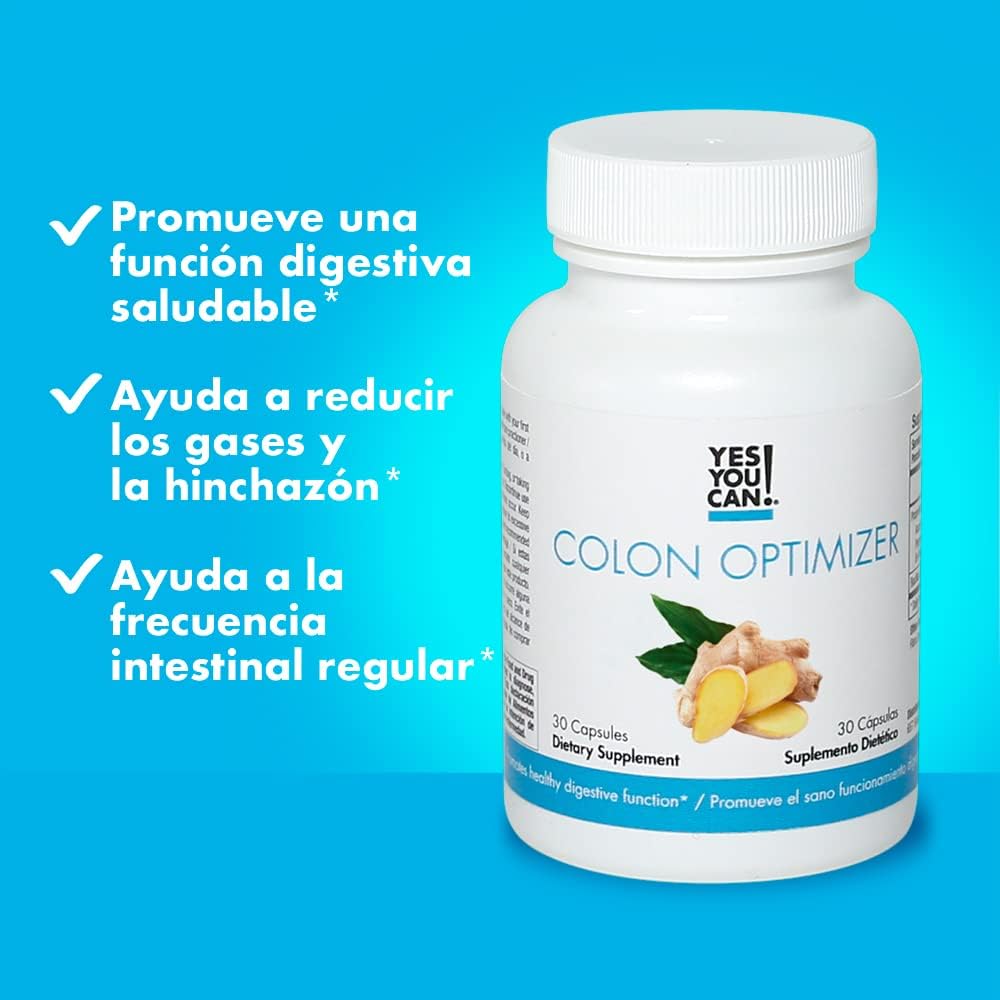 Organic Probiotic Colon Optimizer Supplement with Ginger and Peppermint - Gut Health for Men and Women, Digestive Health Support - 60 Capsules