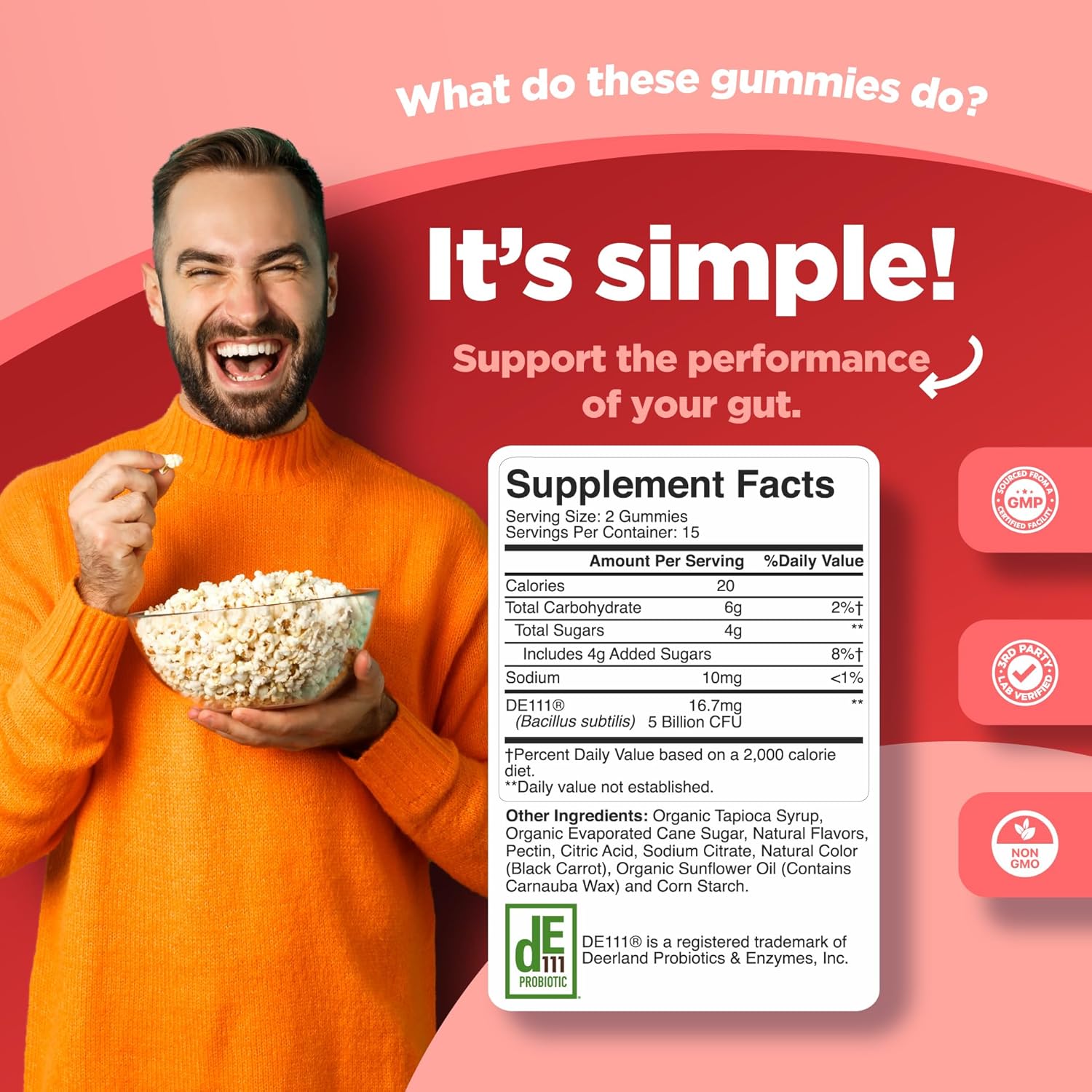 Organic Probiotic Gummies for Gut Health & Immune Support - 5 Billion CFU - Digestive Health Relief for Adults - Phytoral Chewable Probiotics