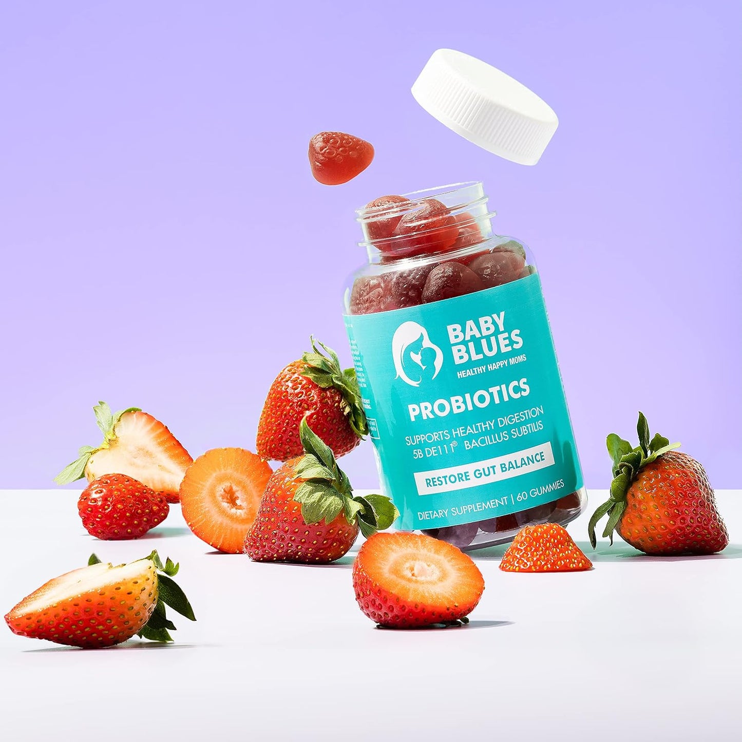 Organic Probiotic Gummy Vitamins for Moms - Strawberry Flavor - 5 Billion CFU