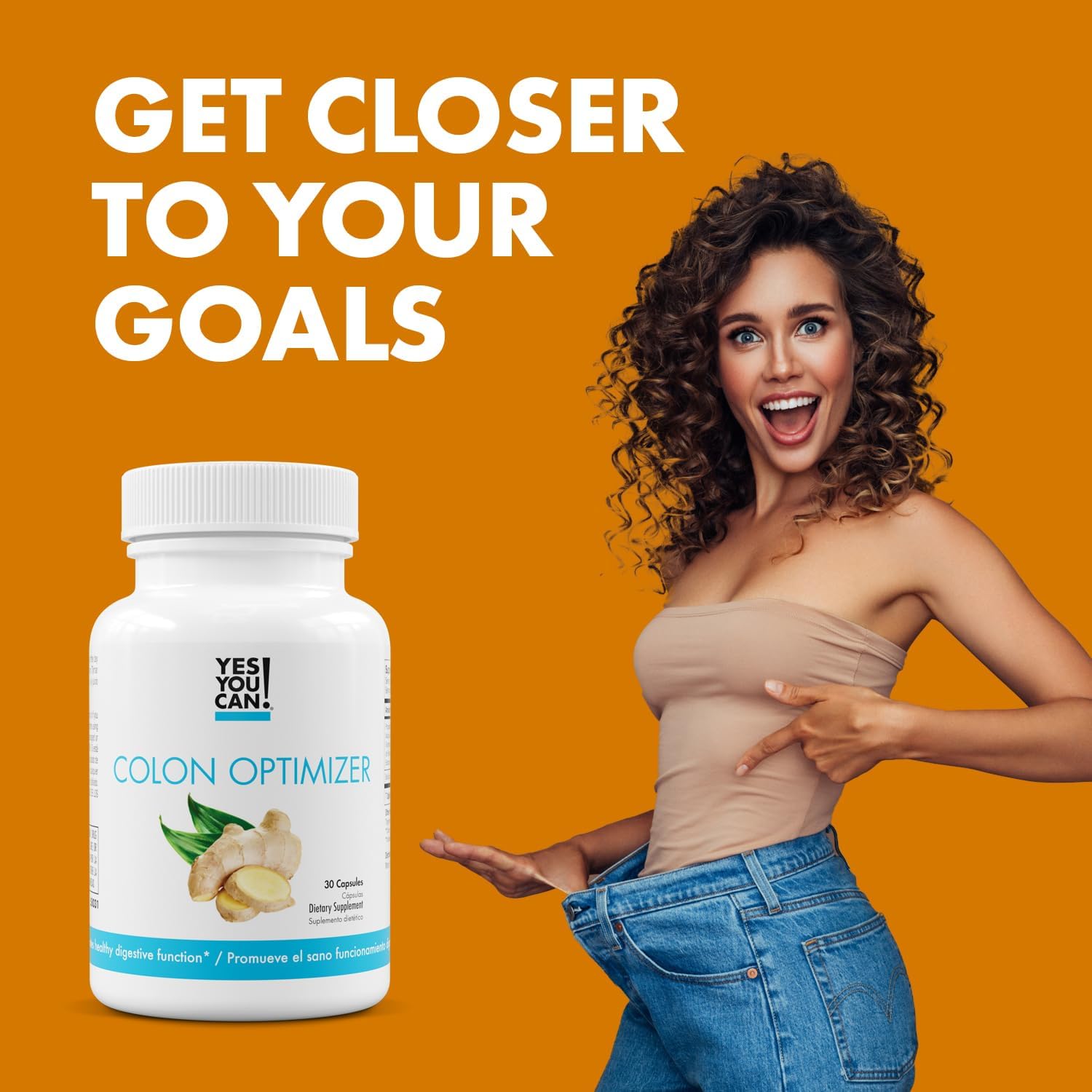 Organic Probiotics Colon Optimizer Supplement for Gut Health - Digestive Support with Ginger and Peppermint, 30 Capsules x 4 Pack for Men and Women