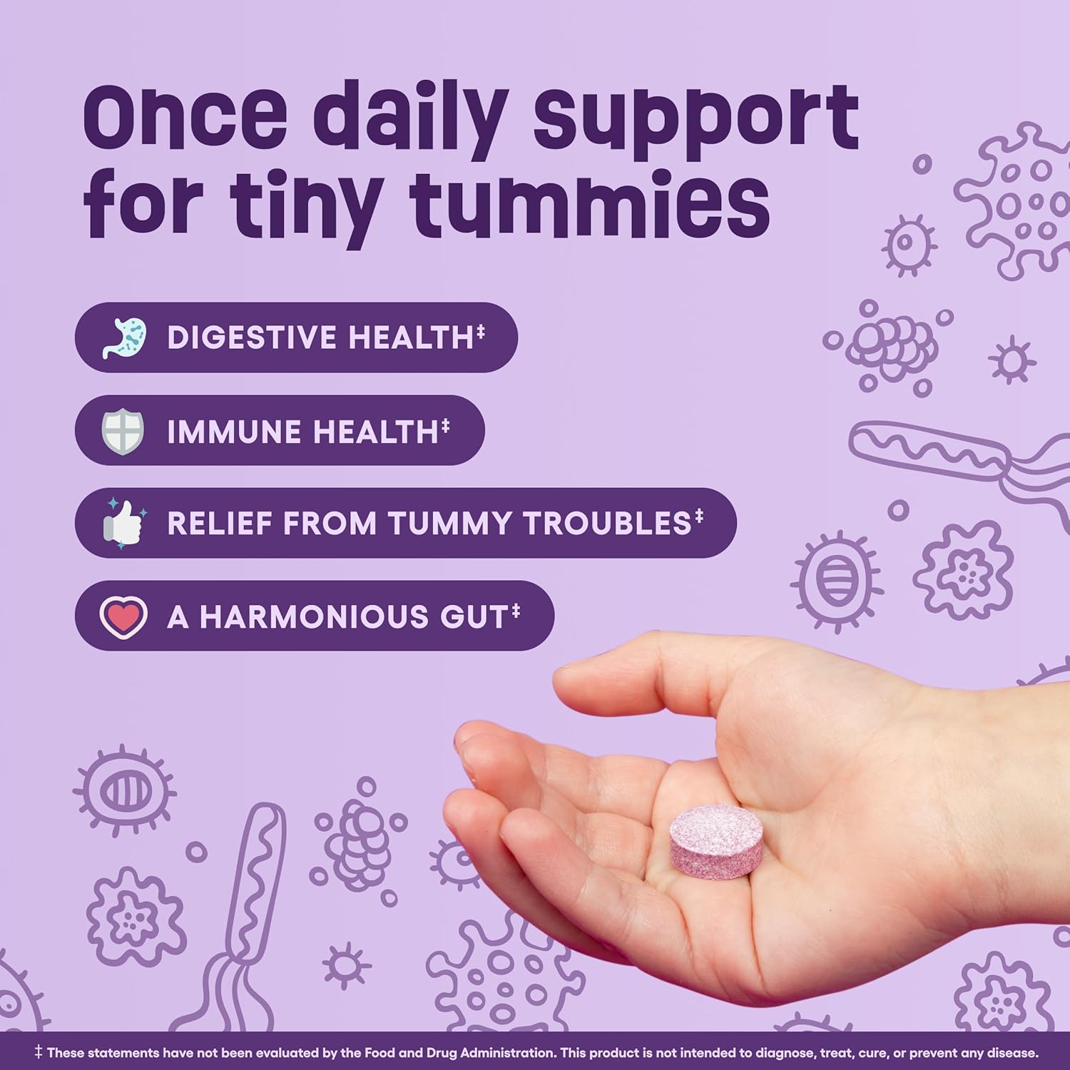 Organic Probiotics for Kids with 7 Strains, Prebiotics, Vitamins, Minerals - Immune & Digestive Support, Clinically Studied L. Rhamnosus GG - No Sugar or Artificial Dyes