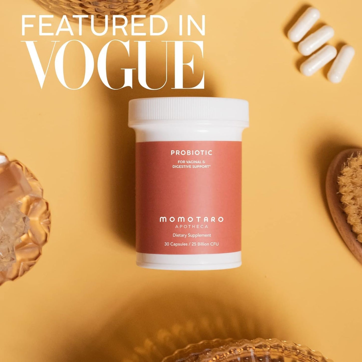 Organic Probiotics for Women - 25 Billion CFU Digestive & Vaginal Supplement - Prebiotics & Lactobacillus Blend - Feminine Health Support - 30 Capsules