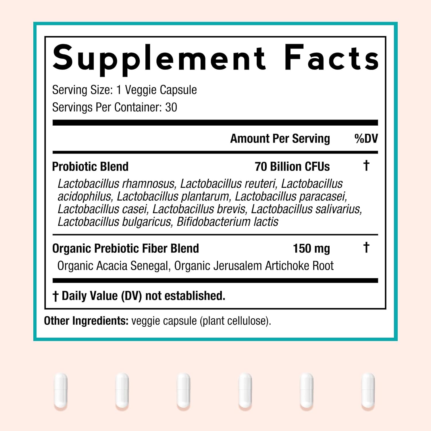 Organic Probiotics for Women - Doctor's Recipe for Digestive & Vaginal Health, 70 Billion CFU, 10 Strains, 30 Capsules