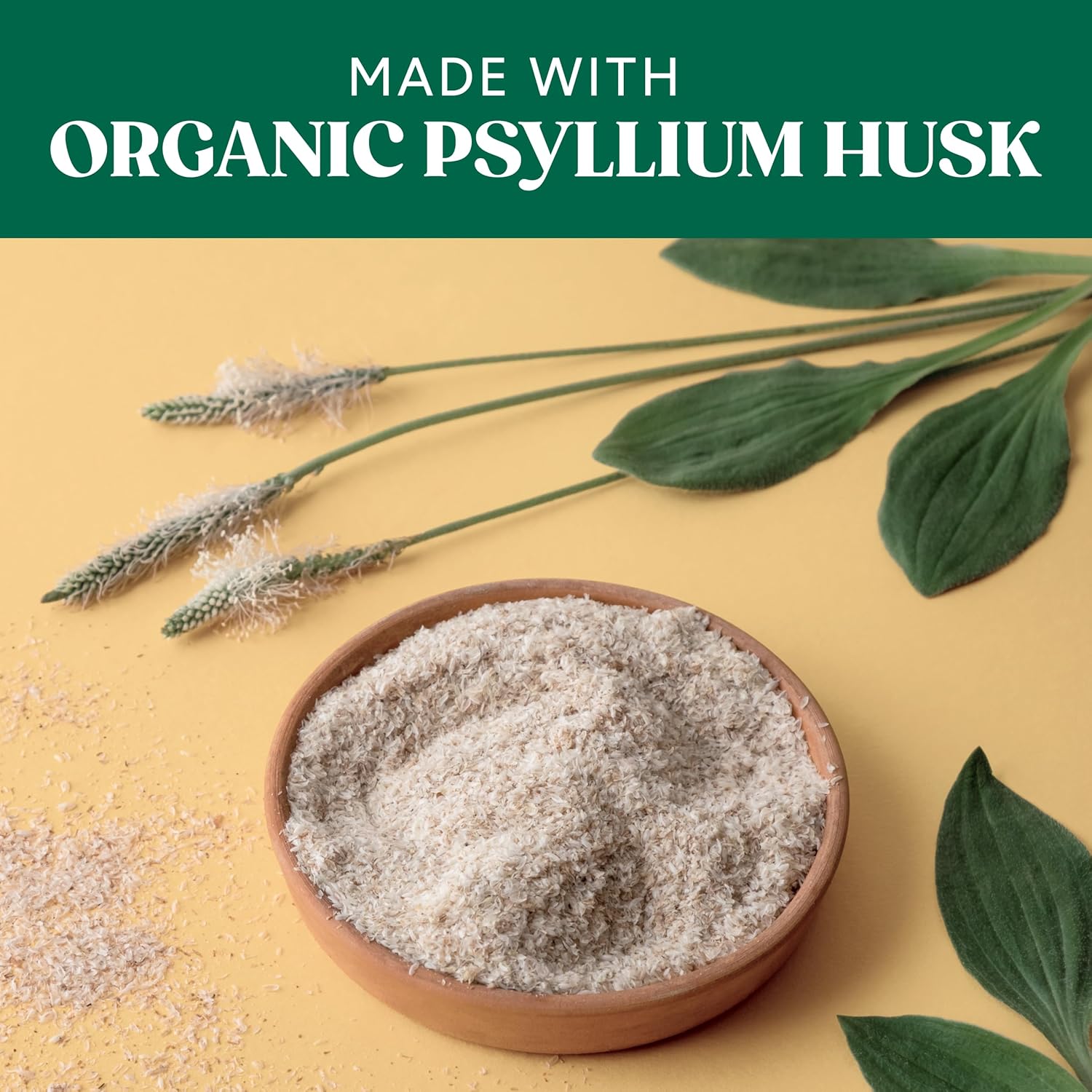 Organic Psyllium Husk Fiber Capsules for Digestive Health - Plant Based Supplement - Non-GMO, Kosher - 160 Capsules