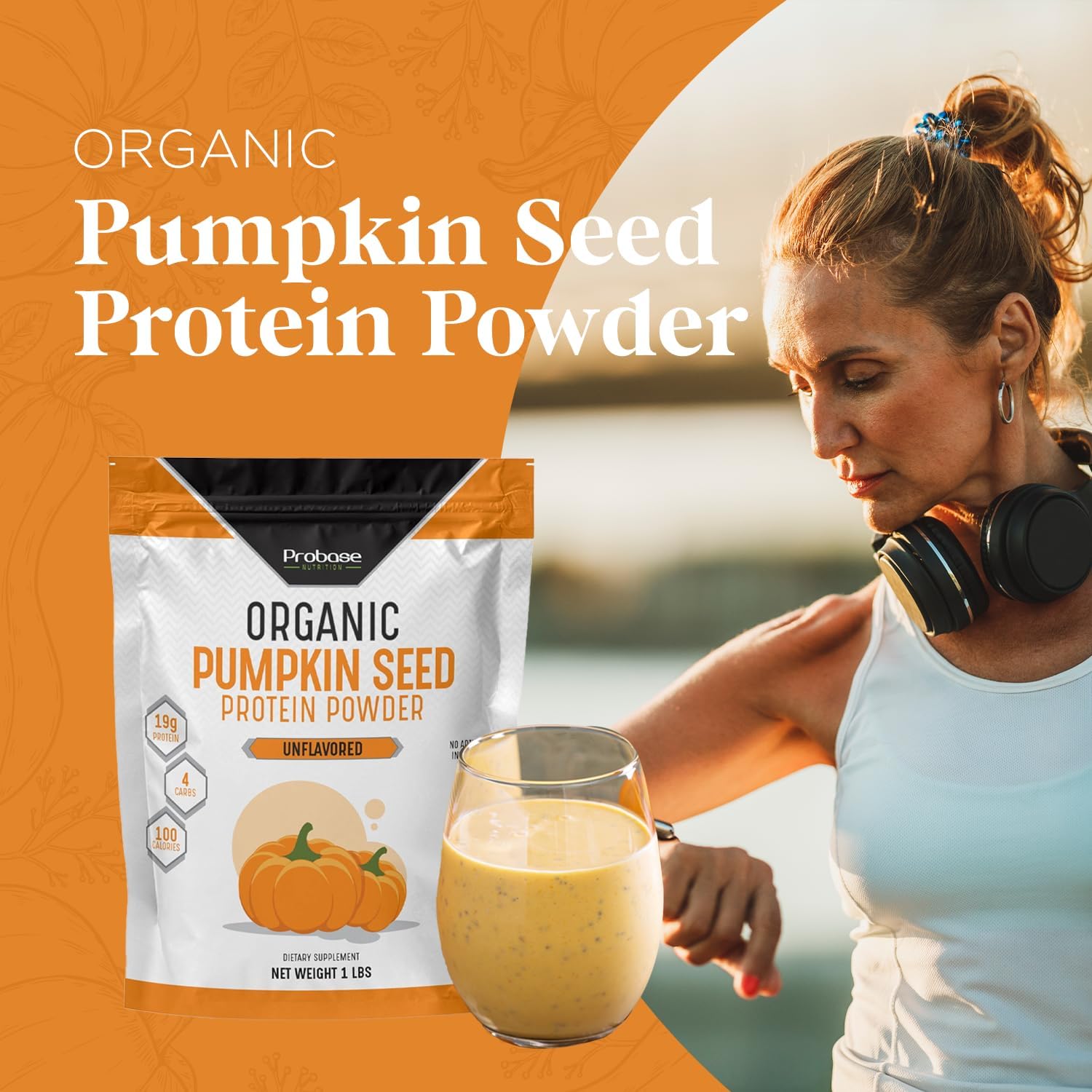 Organic Pumpkin Seed Protein Powder - Unsweetened Plant-Based Powder Rich in Omega 3, 6, 9 for Post-Activity Support | 1 lb, Cold Pressed