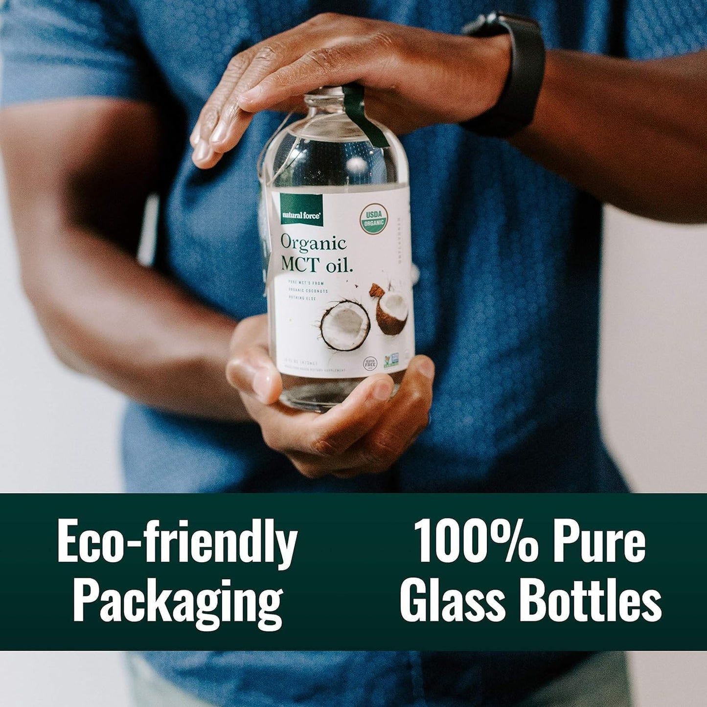 Organic Pure C8 and MCT Oil Bundle - USDA Organic, Non GMO, 100% Pure Coconut MCTs - Keto, Paleo, Vegan, Kosher - 2X 32 oz Glass Bottles