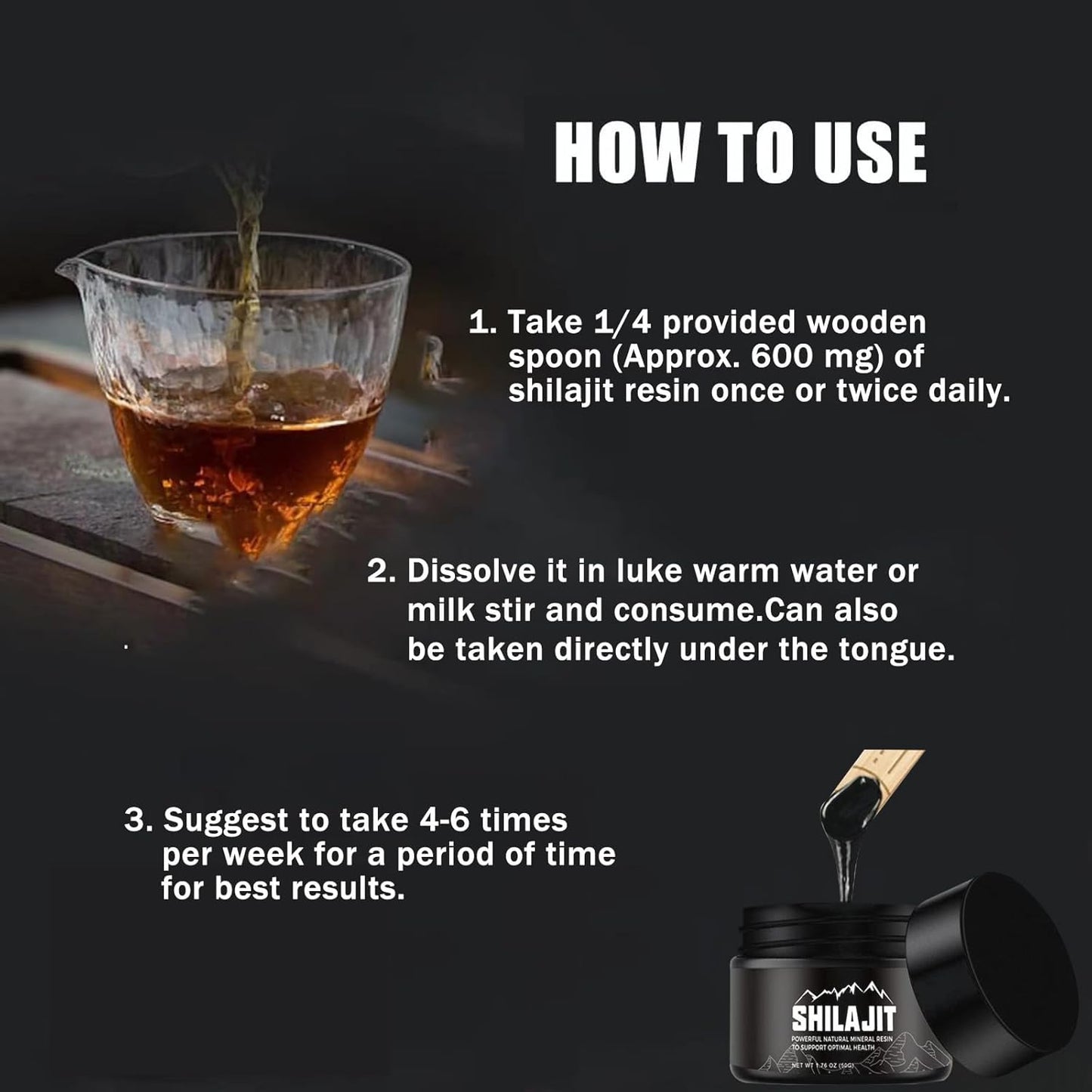 Organic Pure Himalayan Shilajit Resin - 50g Golden Grade Supplement with 80+ Trace Minerals for Energy & Immune Support