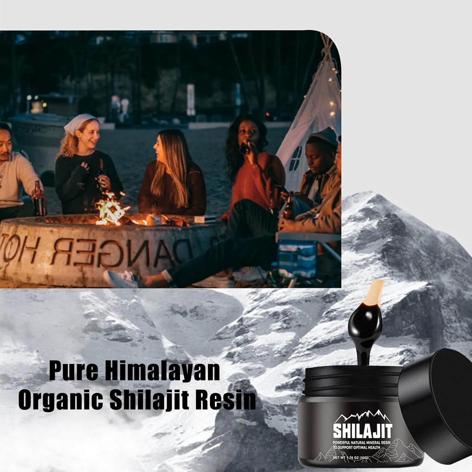 Organic Pure Himalayan Shilajit Resin - 50g Golden Grade Supplement with 80+ Trace Minerals for Energy & Immune Support