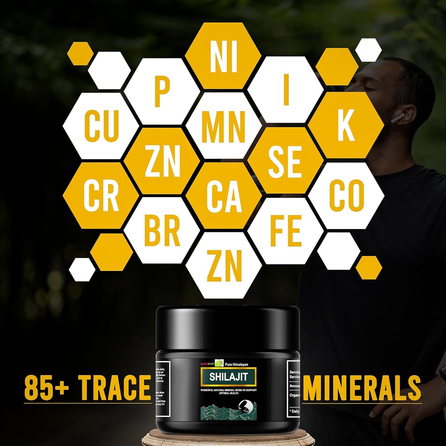 Organic Pure Himalayan Shilajit Resin - 600mg Maximum Potency with 85+ Trace Minerals & Fulvic Acid by LuxeiiShop