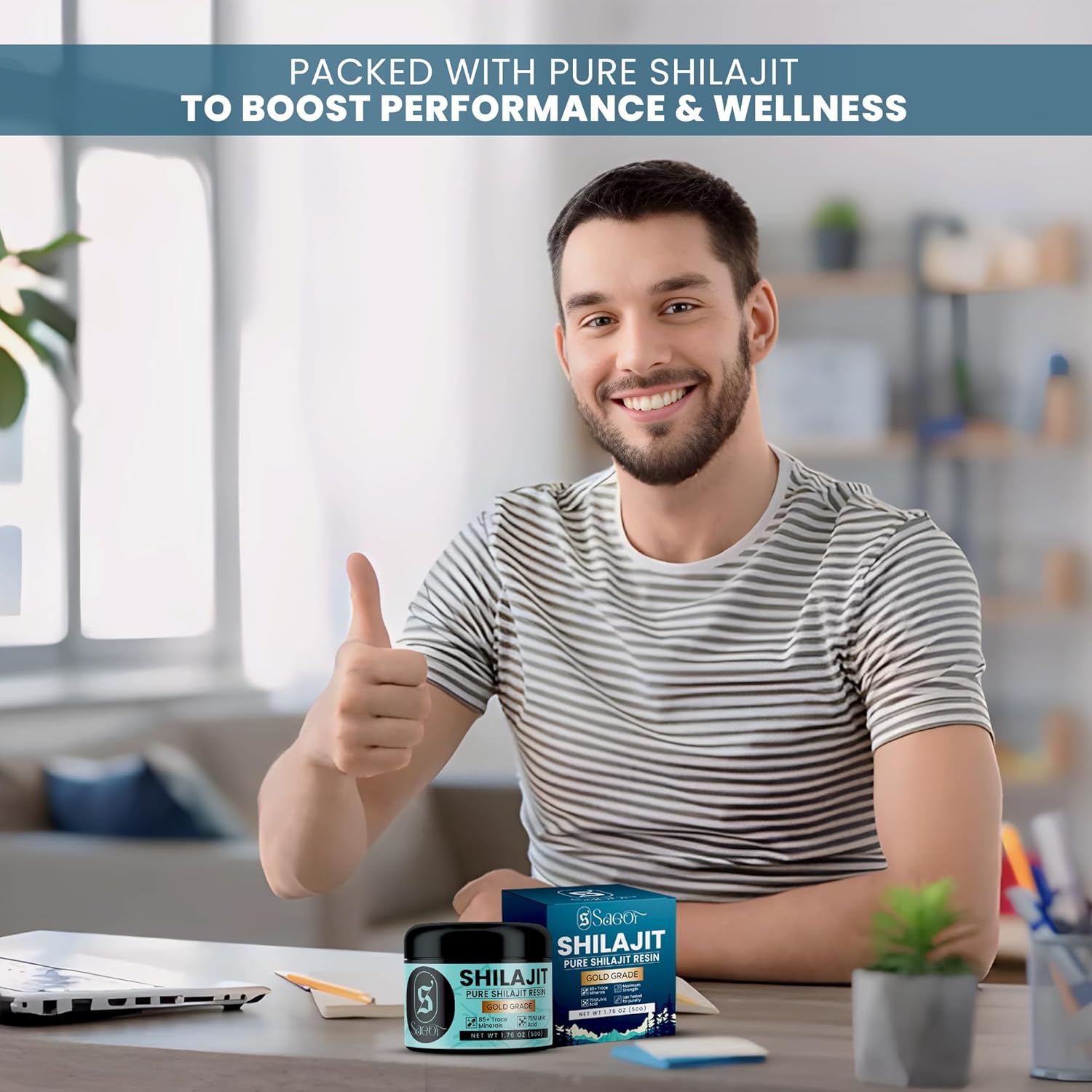 Organic Pure Himalayan Shilajit Resin Gold | 75% Fulvic Acid | 85+ Traced Minerals | Energy Booster | Immune Support | 50g