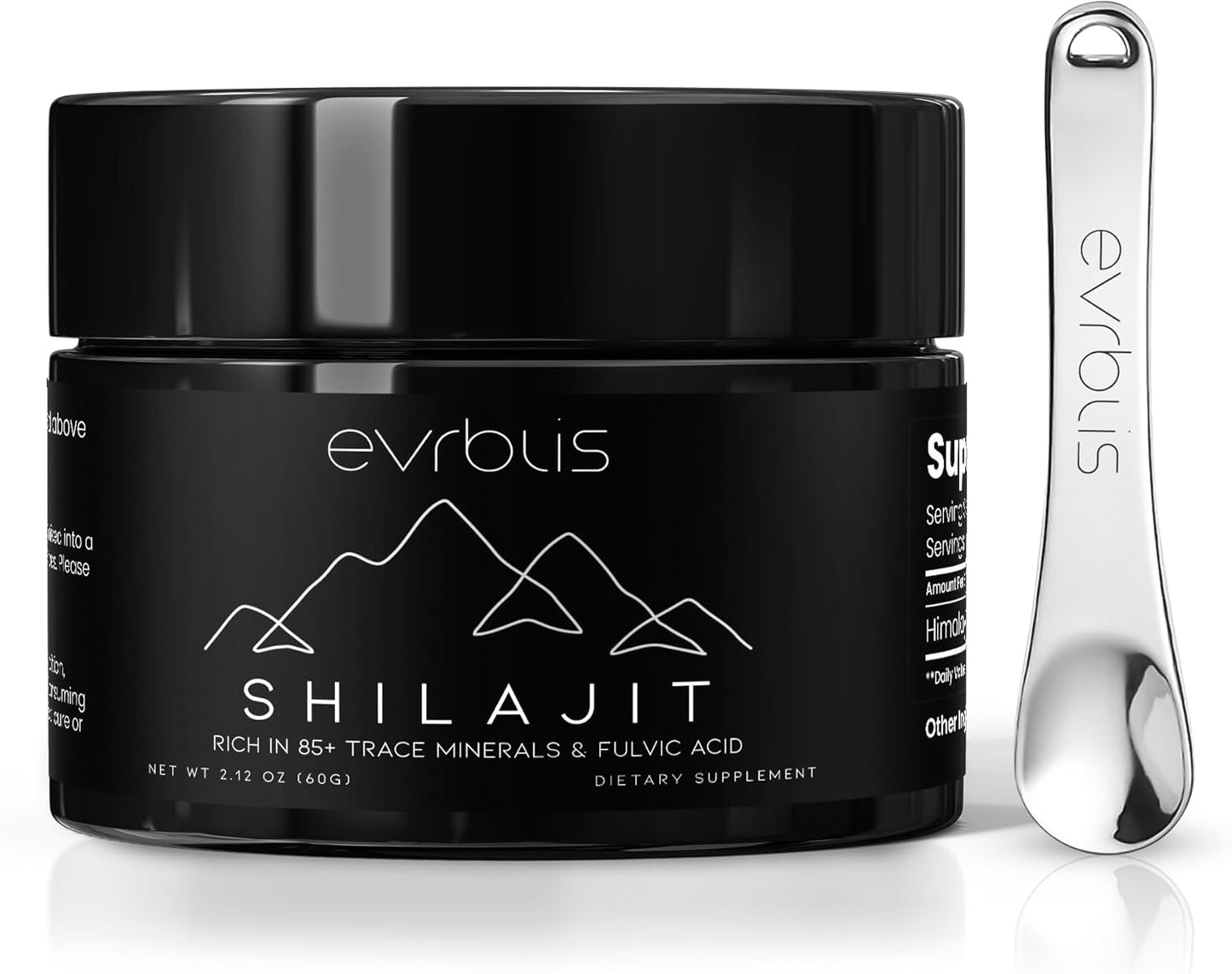 Organic Pure Himalayan Shilajit Resin Supplement for Energy & Immune Support - Max Potency Gold Grade Formula with 85+ Minerals & Fulvic Acid - 60g, 120 Servings