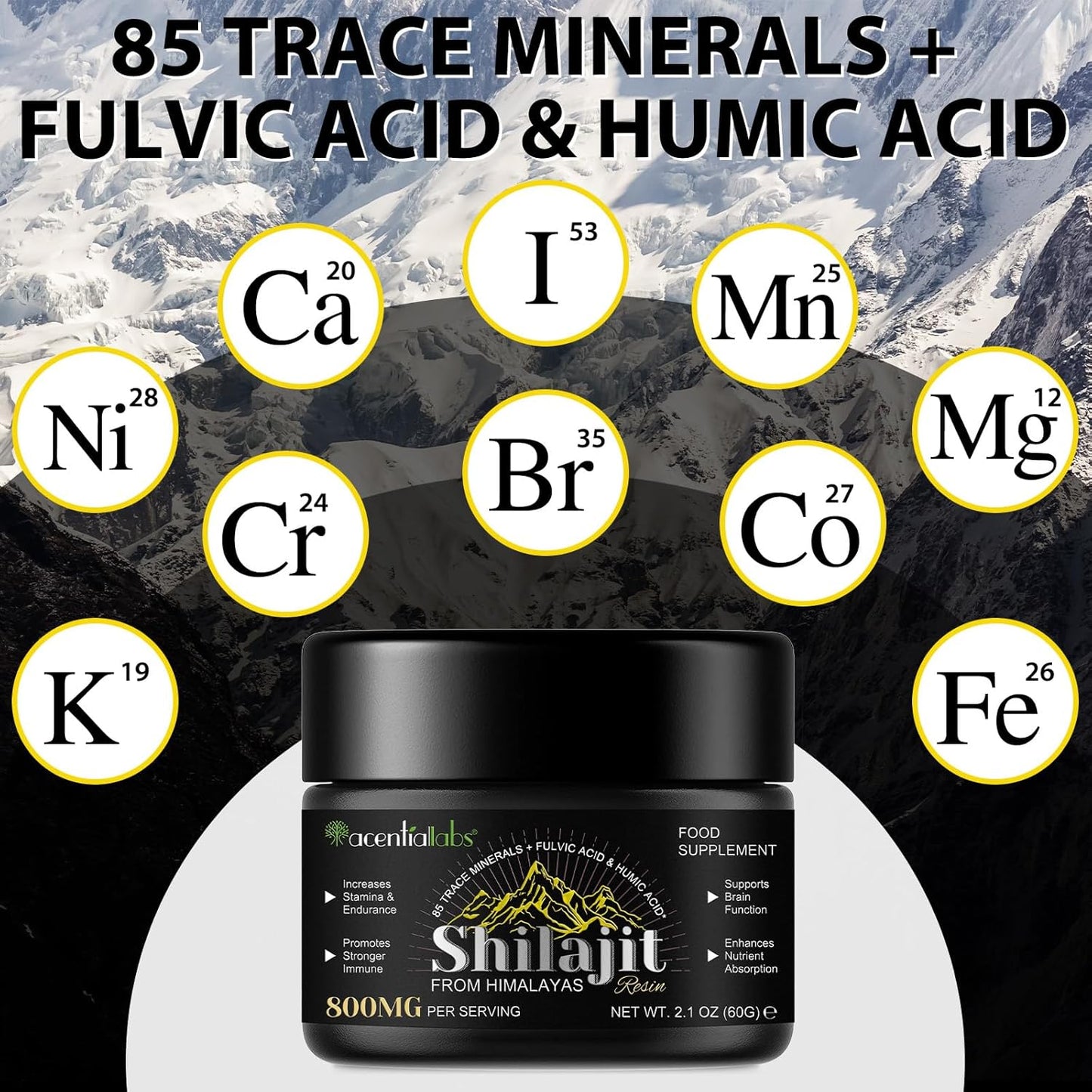 Organic Pure Himalayan Xaarty Shilajit: Rich in 85+ Trace Minerals and Humic Acid, Boosts Metabolism, Fights Fatigue, Immune Support - 2.1 OZ