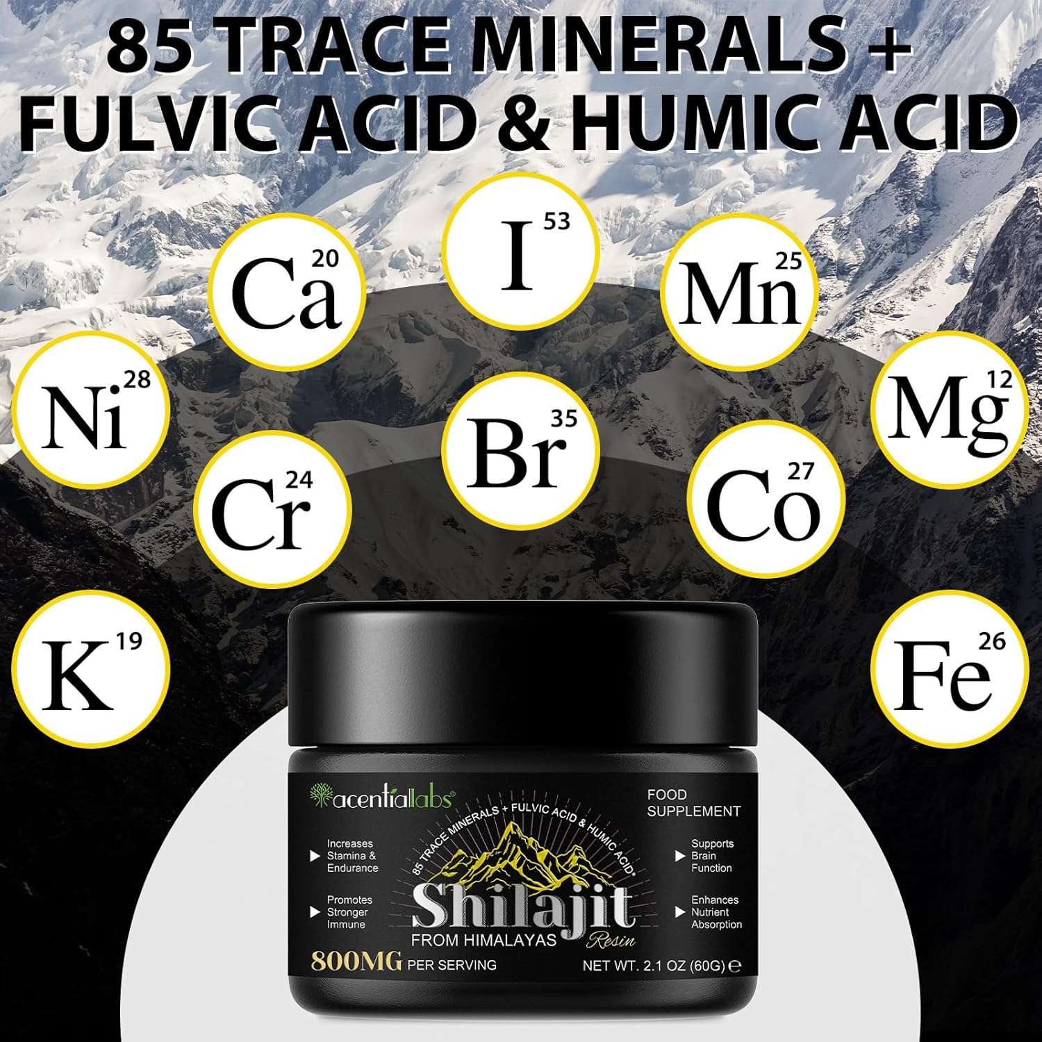 Organic Pure Himalayan Xaarty Shilajit: Rich in 85+ Trace Minerals and Humic Acid, Boosts Metabolism, Fights Fatigue, Immune Support - 2.1 OZ