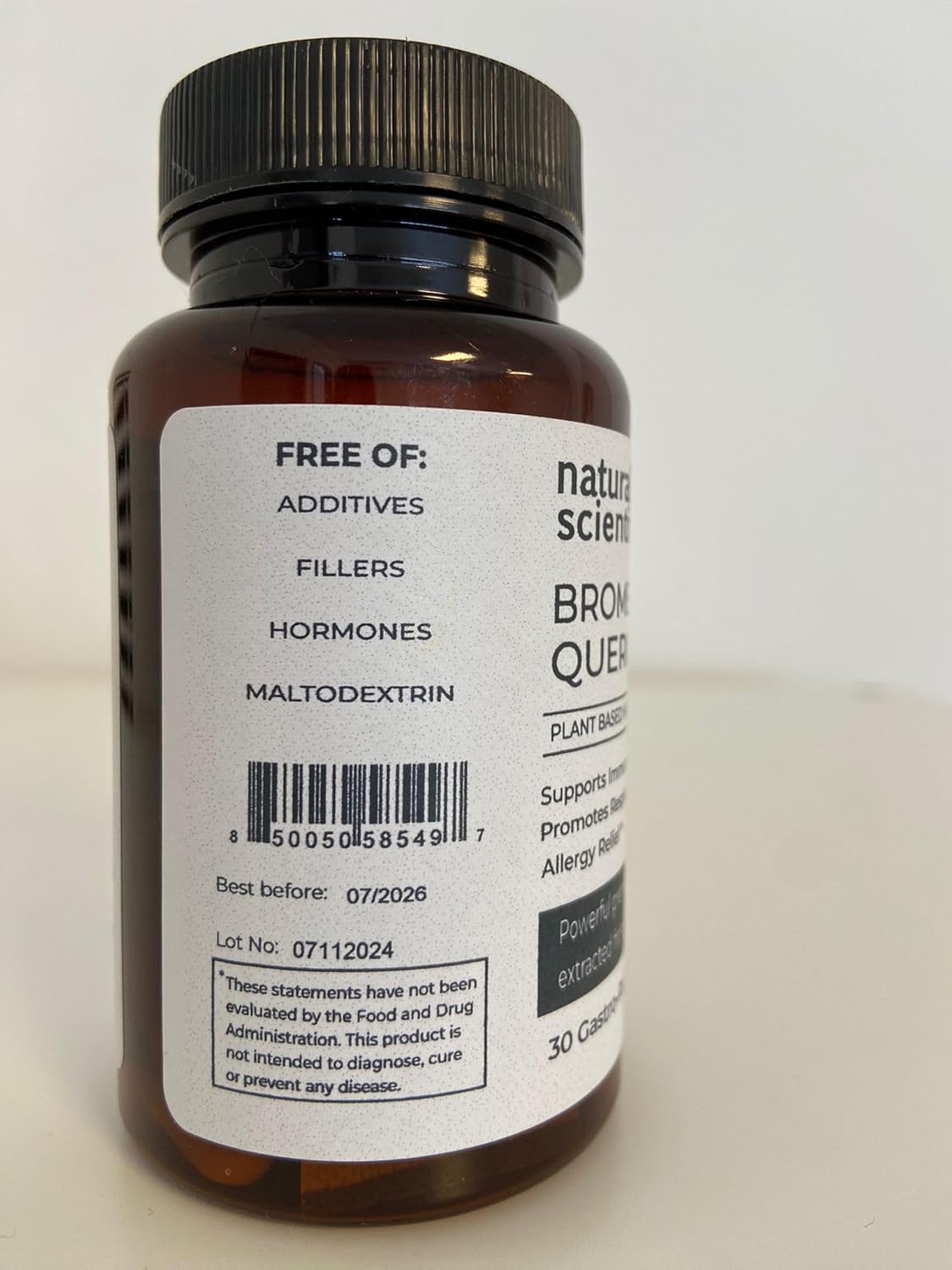 Organic Quercetin with Bromelain Capsules - Vegan, Non-GMO, Gluten-Free Supplement - Pineapple & Sophora Japonica - 30 Capsules