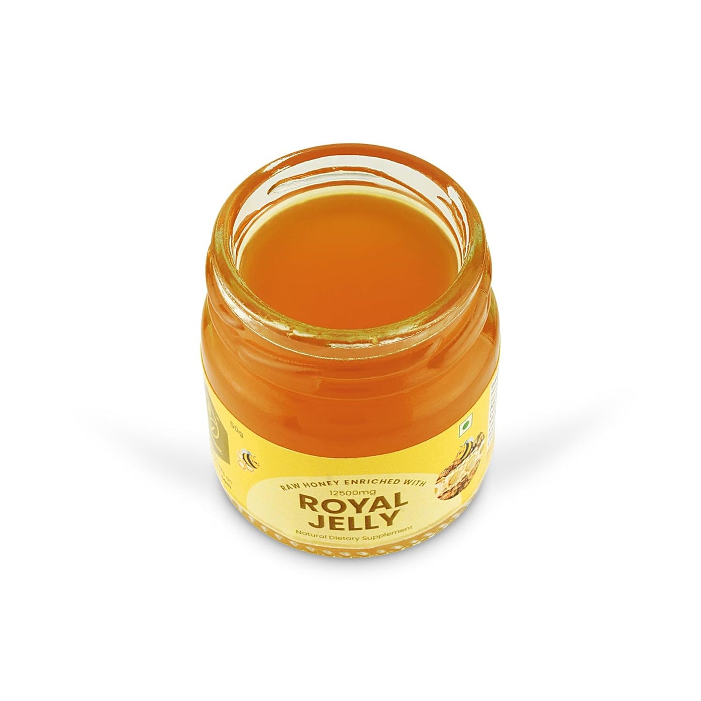 Organic Raw Honey with Royal Jelly Supplement - 50g for Energy, Immunity, Hormonal Balance & Skin - Natural Nutrient Boost