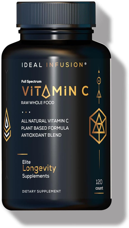 Organic Raw Whole Food Vitamin C Complex with Bioflavanoids - 60 Servings - No Synthetic Ascorbic Acid - Made from Organic Oranges and Acerola Cherries