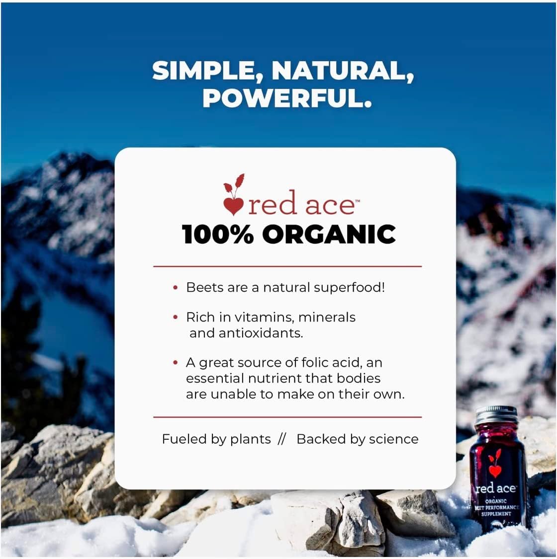Organic Red Ace Swiss Chard & Beet Powder for Energy Boost - Gluten-Free, Vegan Nitric Oxide Booster - Superfood Greens Supplement for Men & Women, 5.3oz