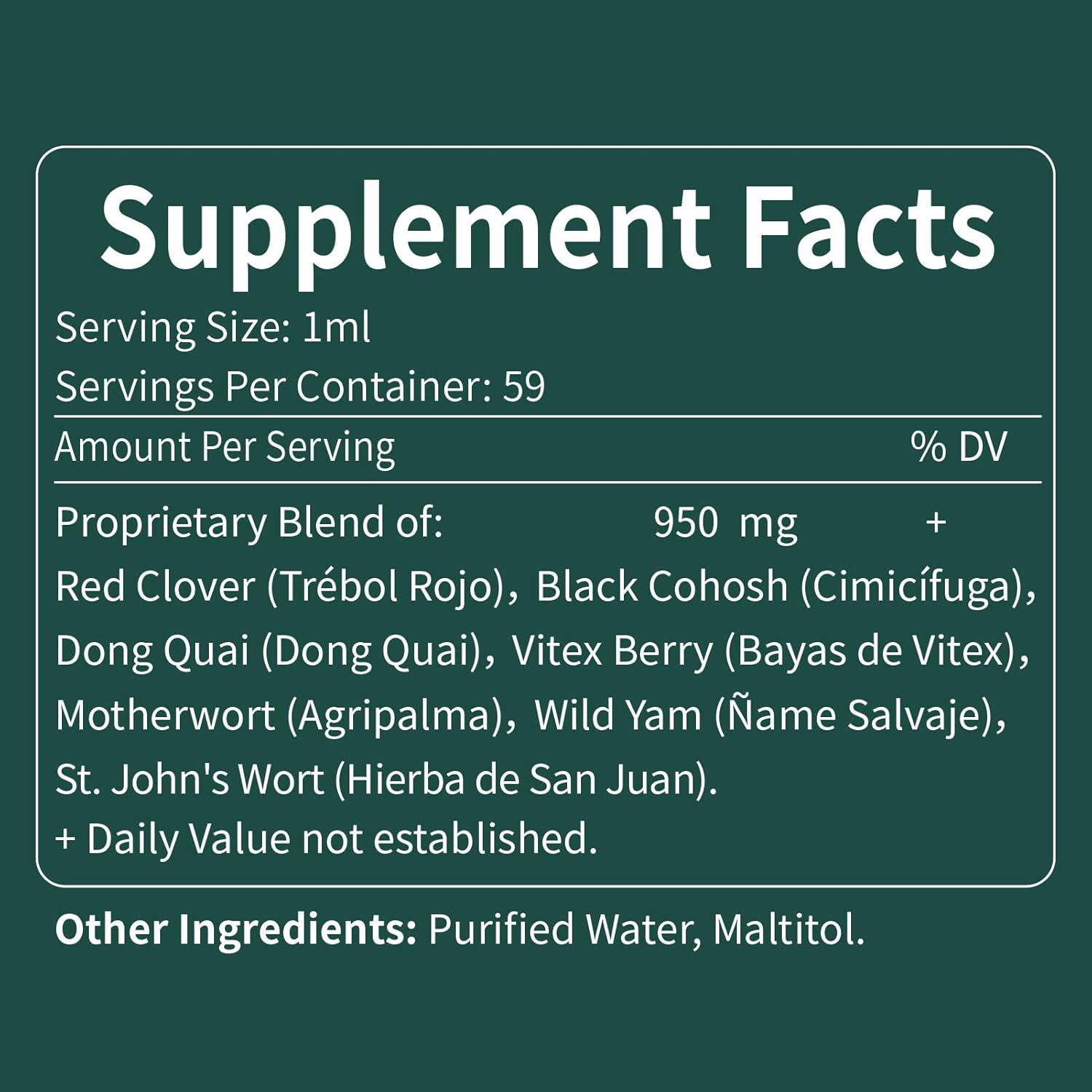 Organic Red Clover Herb Drops for Hormone Balance in Menopause with Dong Quai & Wild Yam - 2oz Herbal Tincture Supplement for Hot Flashes Relief & Bone Health