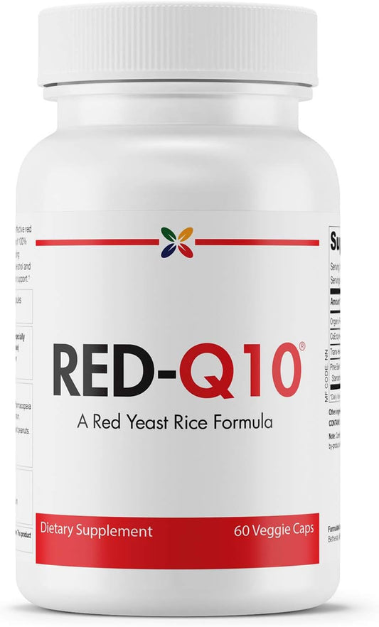 Organic RED-Q10 Red Yeast Rice with CoQ10 - Anti-Aging Formula - 60 Veggie Capsules