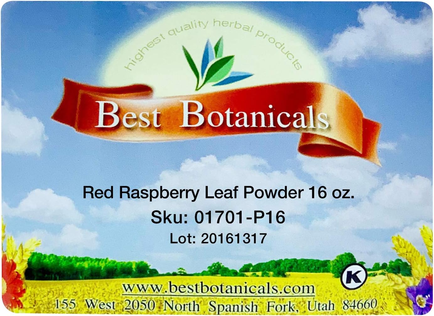 Organic Red Raspberry Leaf Powder - 16 oz - Top Quality Botanicals