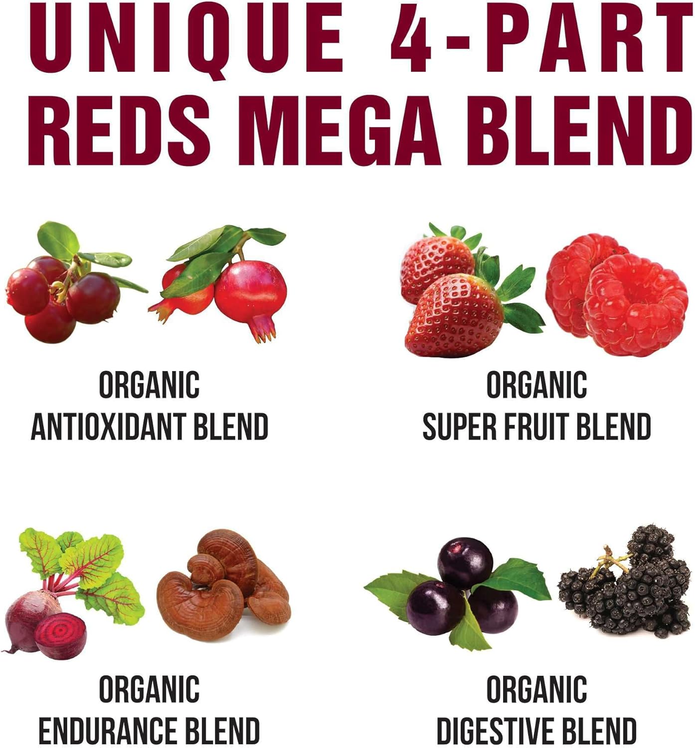 Organic Reds Superfood Powder with 25+ All Natural Ingredients for Peak Performance and Energy Boost