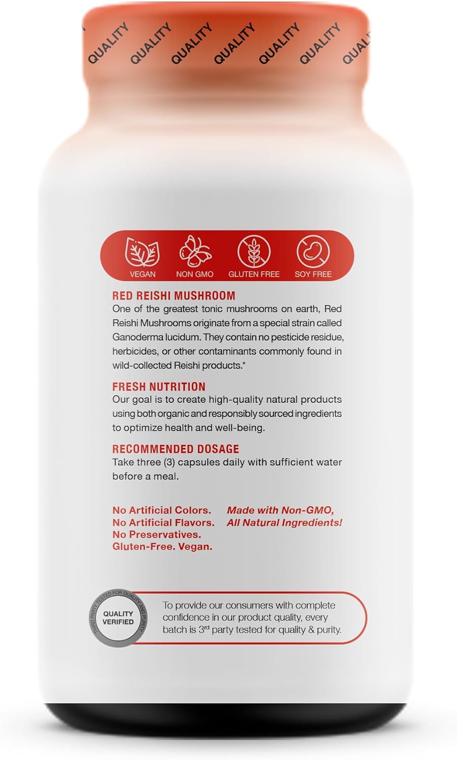 Organic Reishi Mushroom Capsules with Alpha Glucan - Ganoderma Lucidum & Applanatim - Third Party Tested - 90 Pills