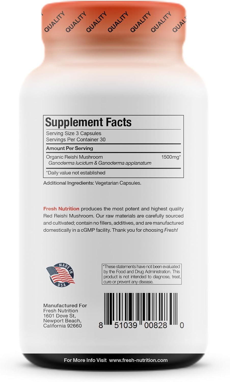 Organic Reishi Mushroom Capsules with Alpha Glucan - Ganoderma Lucidum & Applanatim - Third Party Tested - 90 Pills