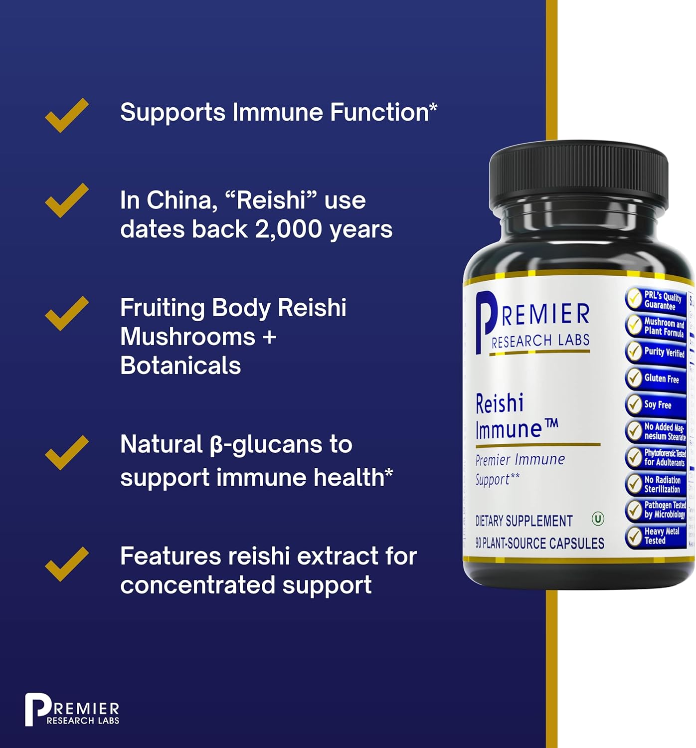 Organic Reishi Mushroom Capsules with Red Algae, Turmeric, and Milk Thistle - 90 Vegan Capsules for Immune Support