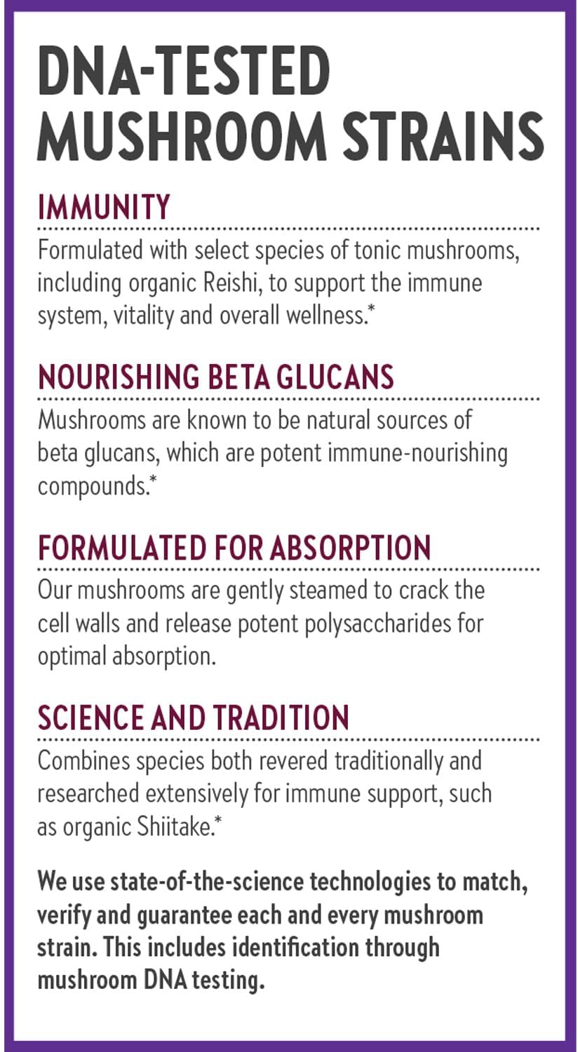 Organic Reishi Mushroom Immune Support Supplement - Vegan, Non-GMO Nootropic Formula - 60 ct