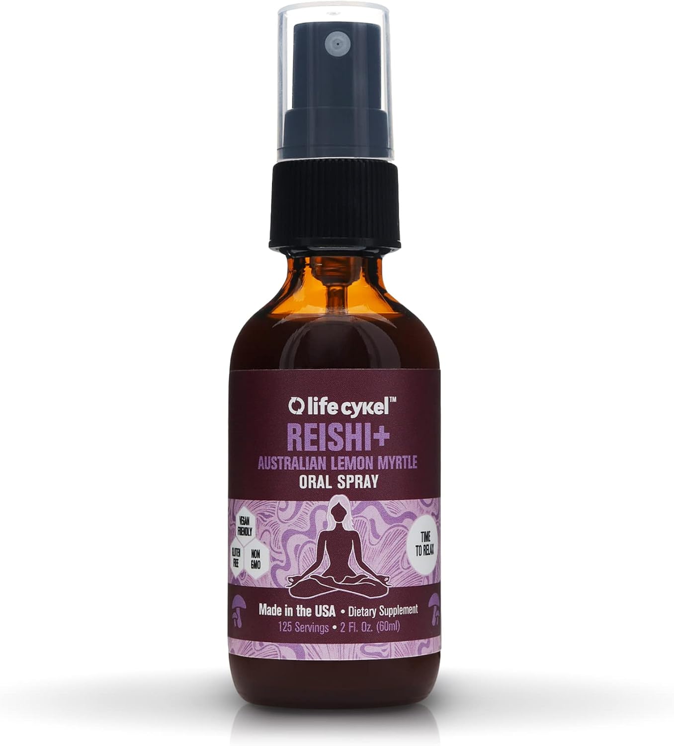 Organic Reishi Mushroom Oral Spray with Lemon Myrtle for Sleep and Immune Support - Antioxidants, Vitamin C - Vegan, Non-GMO - 1 oz