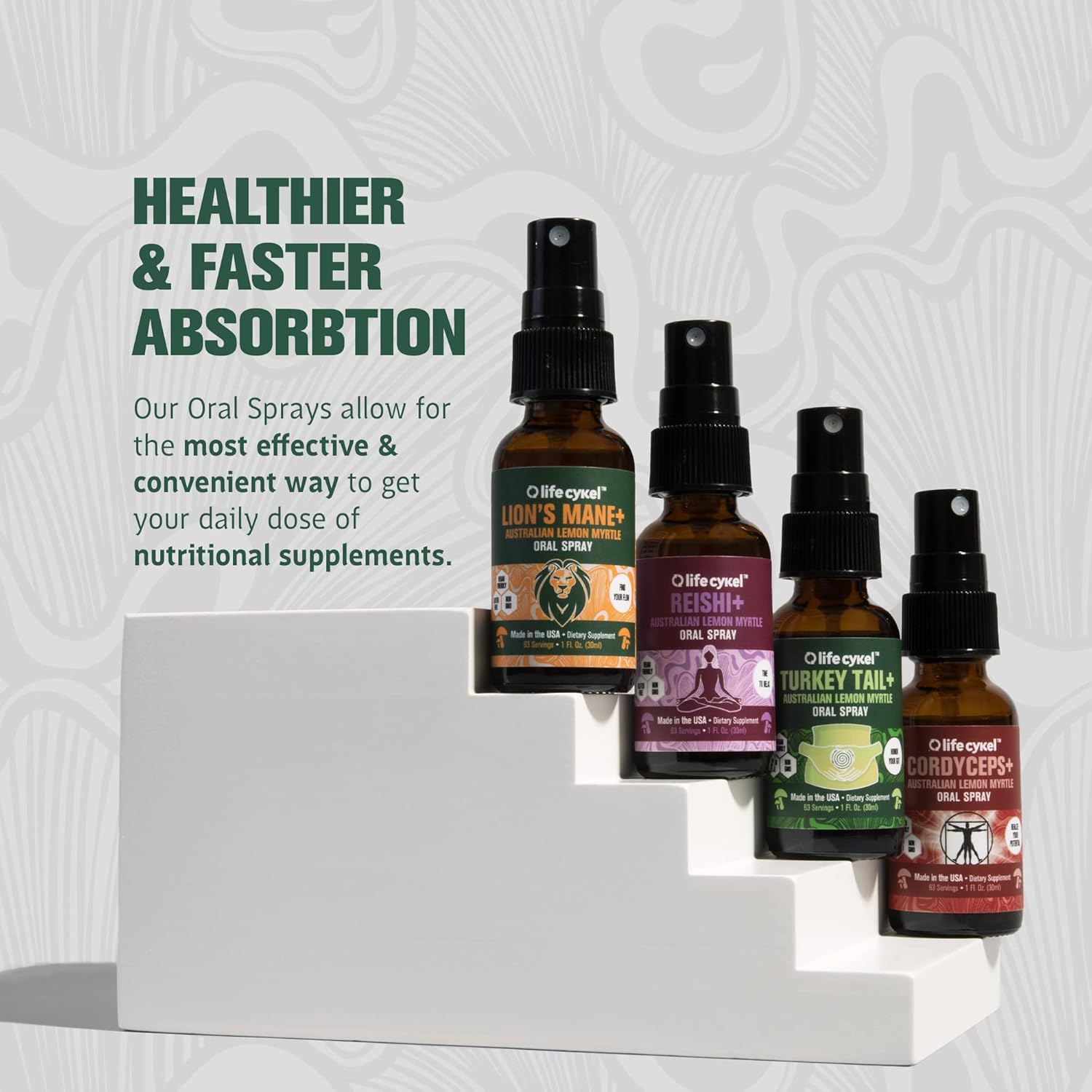 Organic Reishi Mushroom Oral Spray with Lemon Myrtle for Sleep and Immune Support - Antioxidants, Vitamin C - Vegan, Non-GMO - 1 oz