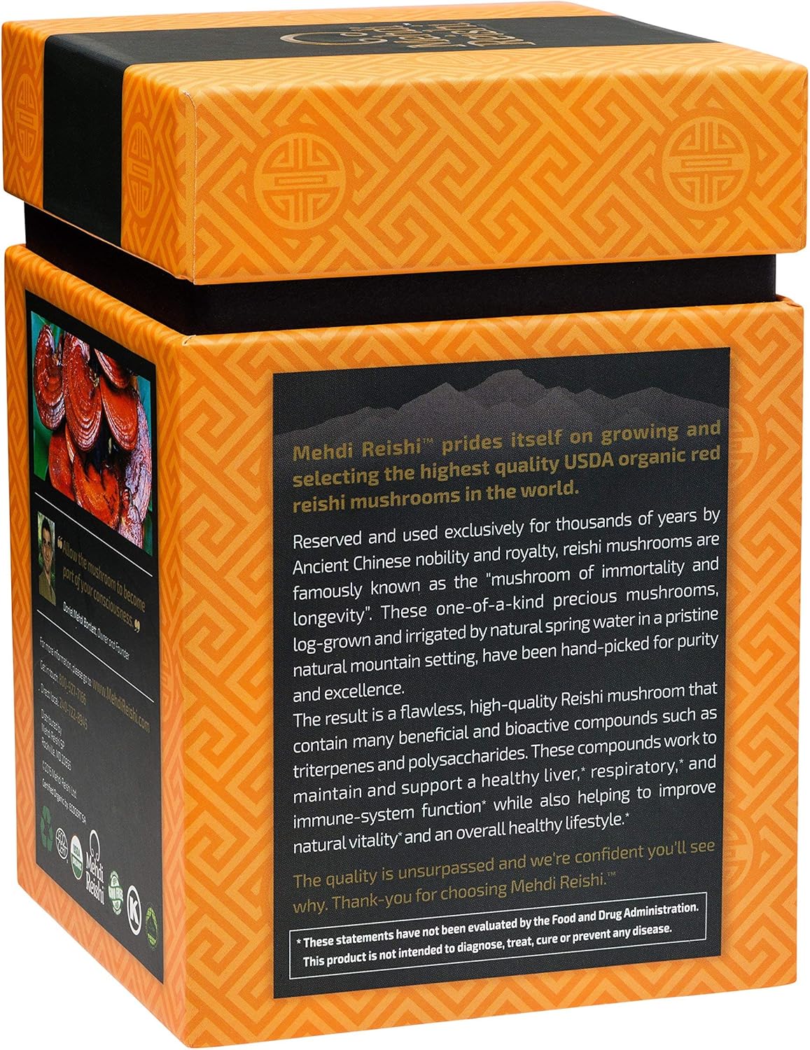 Organic Reishi Mushroom Spores - 100% Pure, Premium, High Potency Triterpenes - 30 Servings (30g)