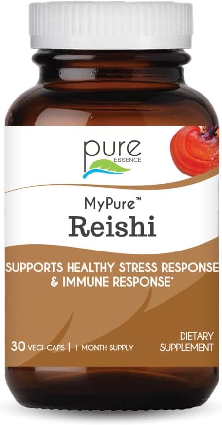 Organic Reishi Mushroom Supplement - Immune Support, Stress Relief, Energy Boost - 30 Capsules - Pure Essence Labs